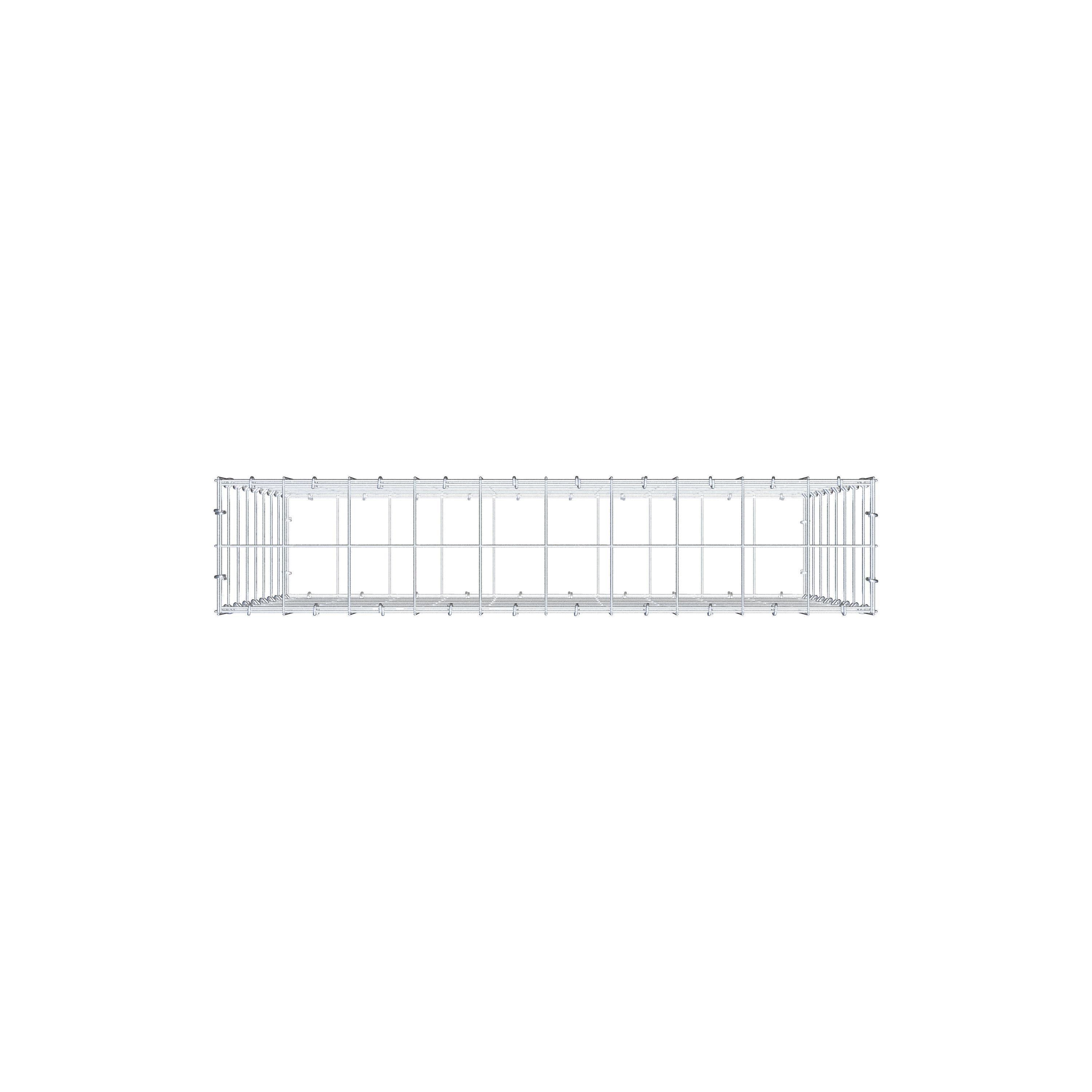 Gabion 100 cm x 80 cm x 20 cm (L x H x P), mailles 10 cm x 10 cm, anneau en C