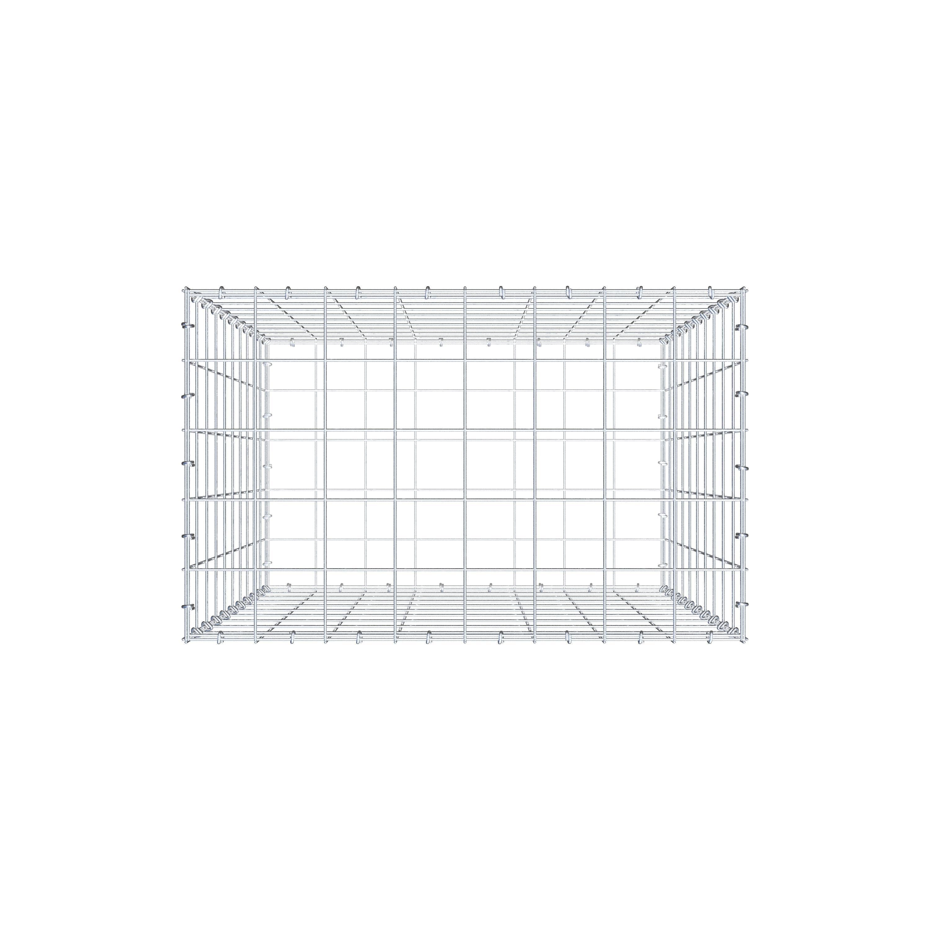 Gabion 100 cm x 80 cm x 50 cm (L x H x D), mesh size 10 cm x 10 cm, C-ring