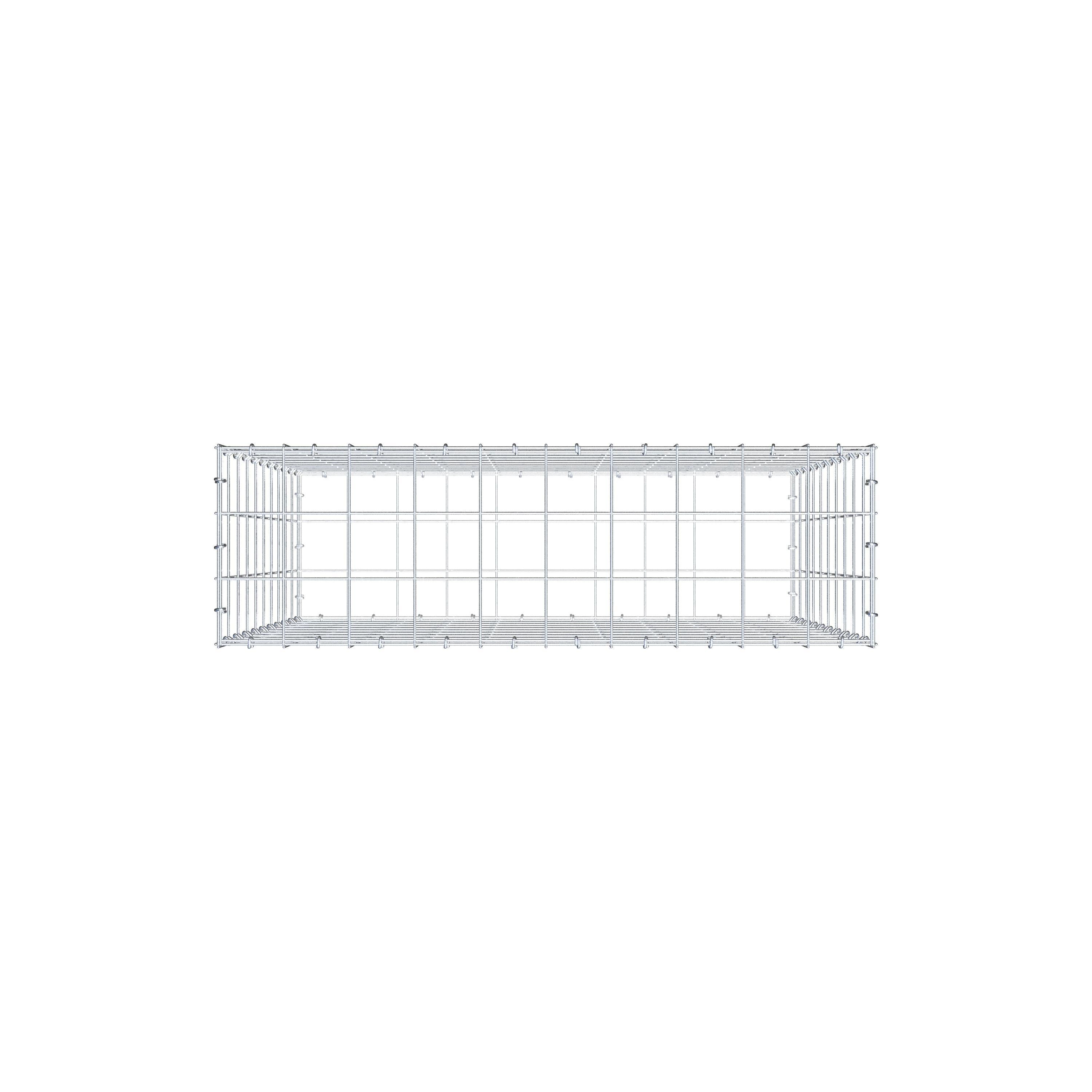 Gabion 100 cm x 100 cm x 30 cm (L x H x D), mesh size 10 cm x 10 cm, C-ring