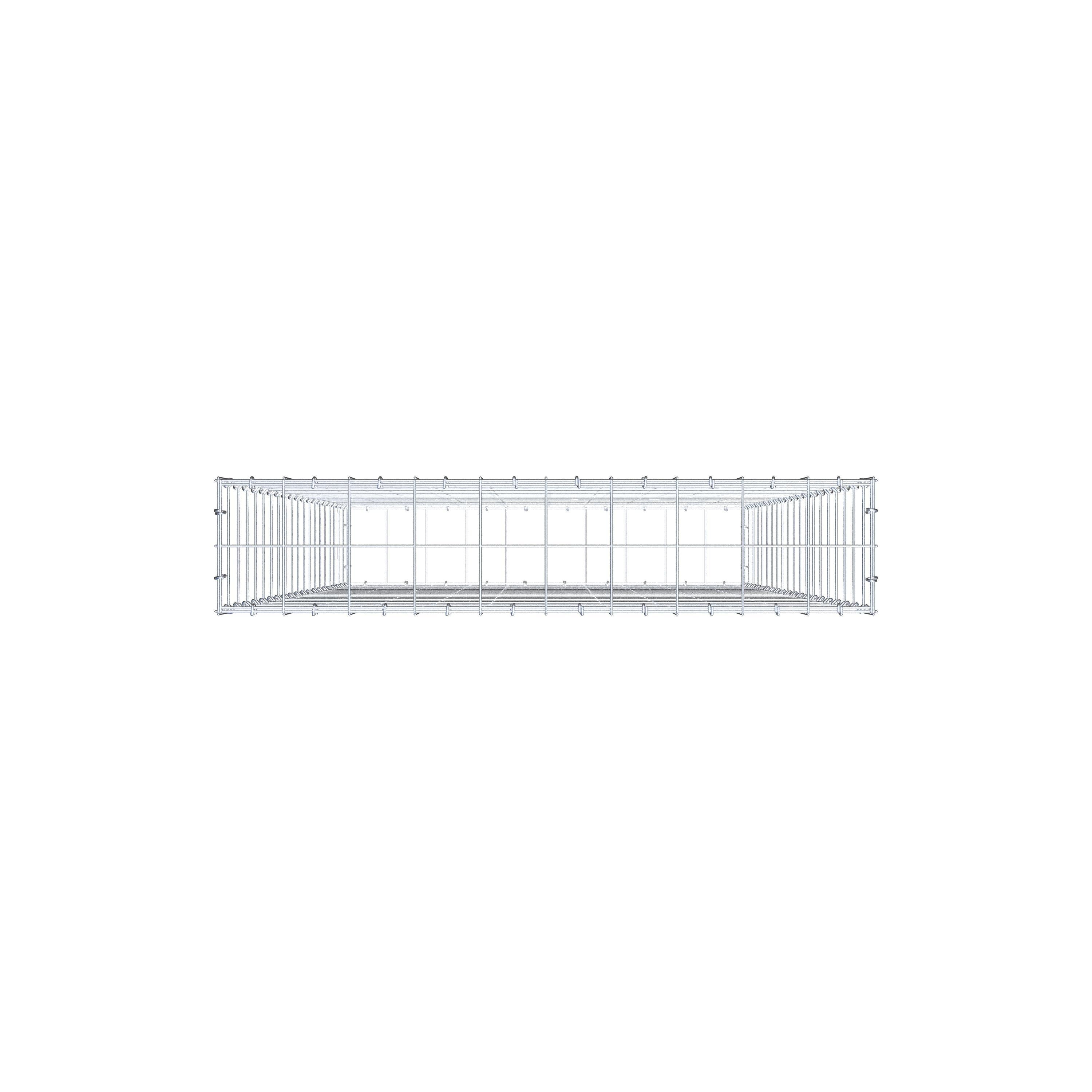 Gabion 200 cm x 100 cm x 20 cm (L x H x D), mesh size 10 cm x 10 cm, C-ring