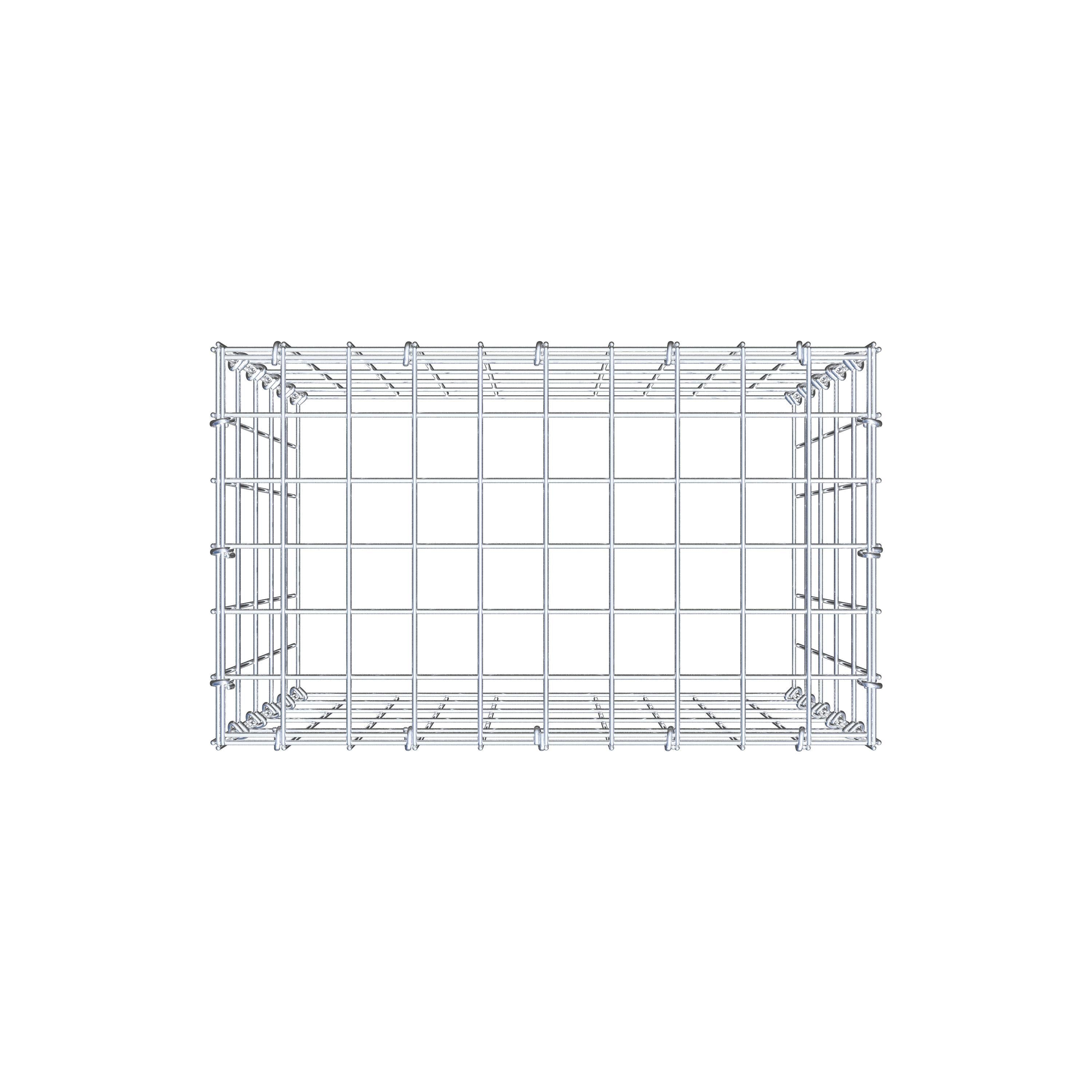 Monteret gabion type 3 50 cm x 50 cm x 30 cm (L x H x D), maskestørrelse 5 cm x 10 cm, C-ring