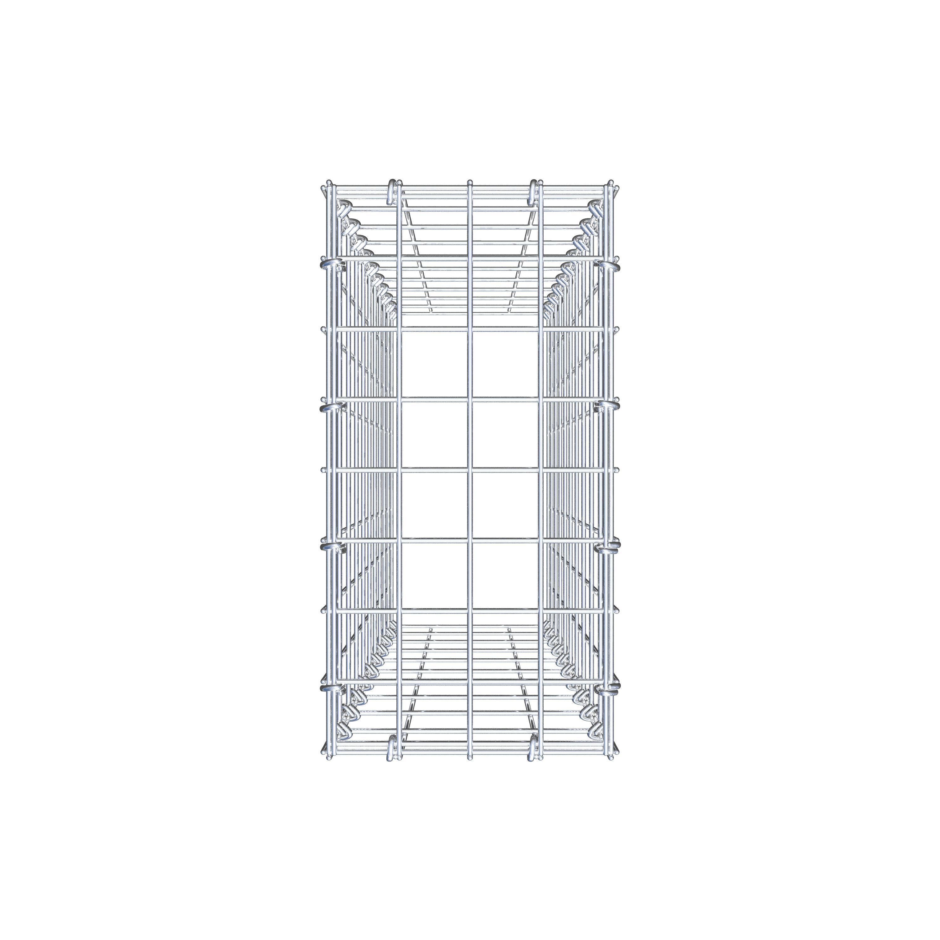 Gavión complementario de tipo 3 100 cm x 20 cm x 40 cm (largo x alto x fondo), malla 5 cm x 10 cm, anillo en C