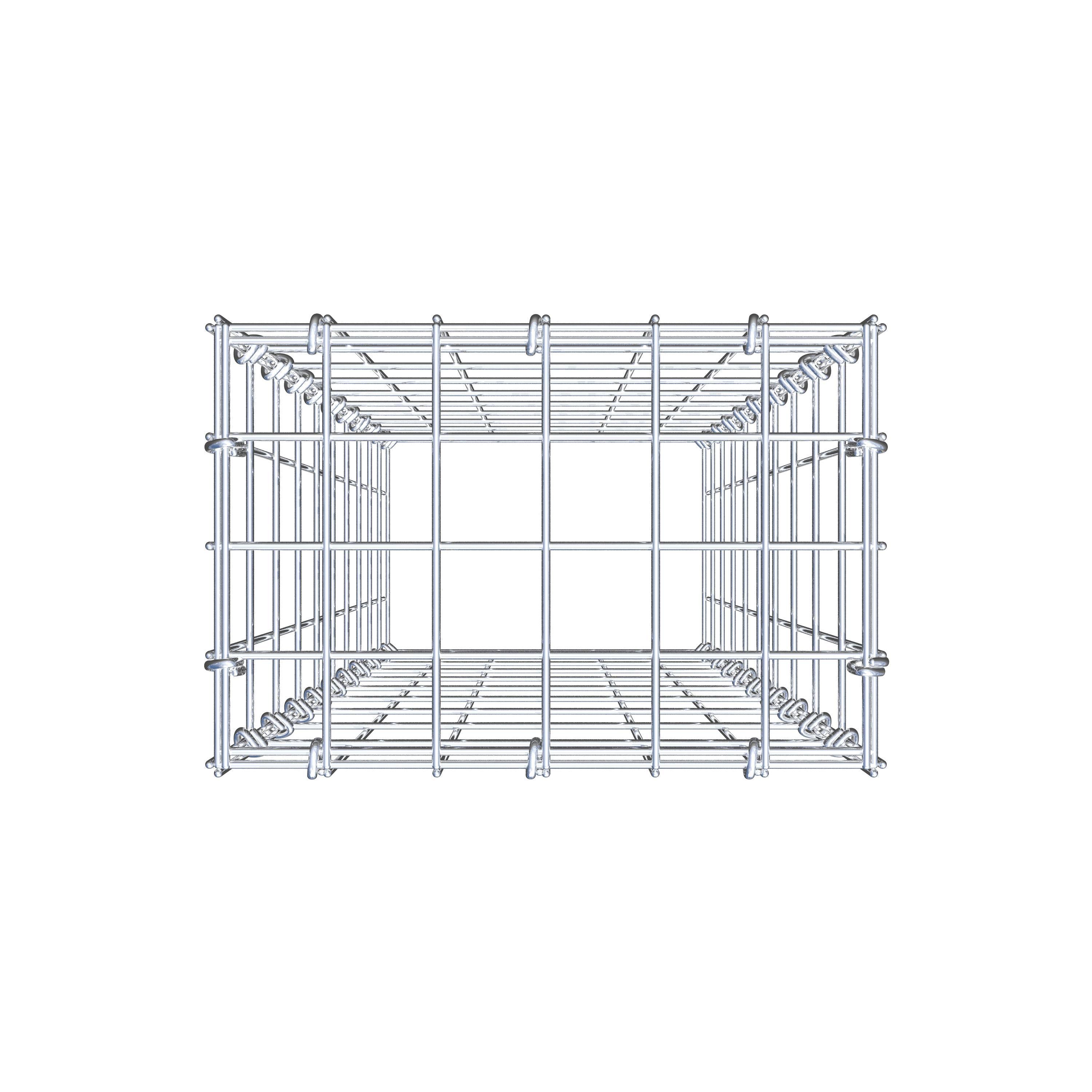 Gavión complementario de tipo 3 100 cm x 30 cm x 20 cm (largo x alto x fondo), malla 5 cm x 10 cm, anillo en C