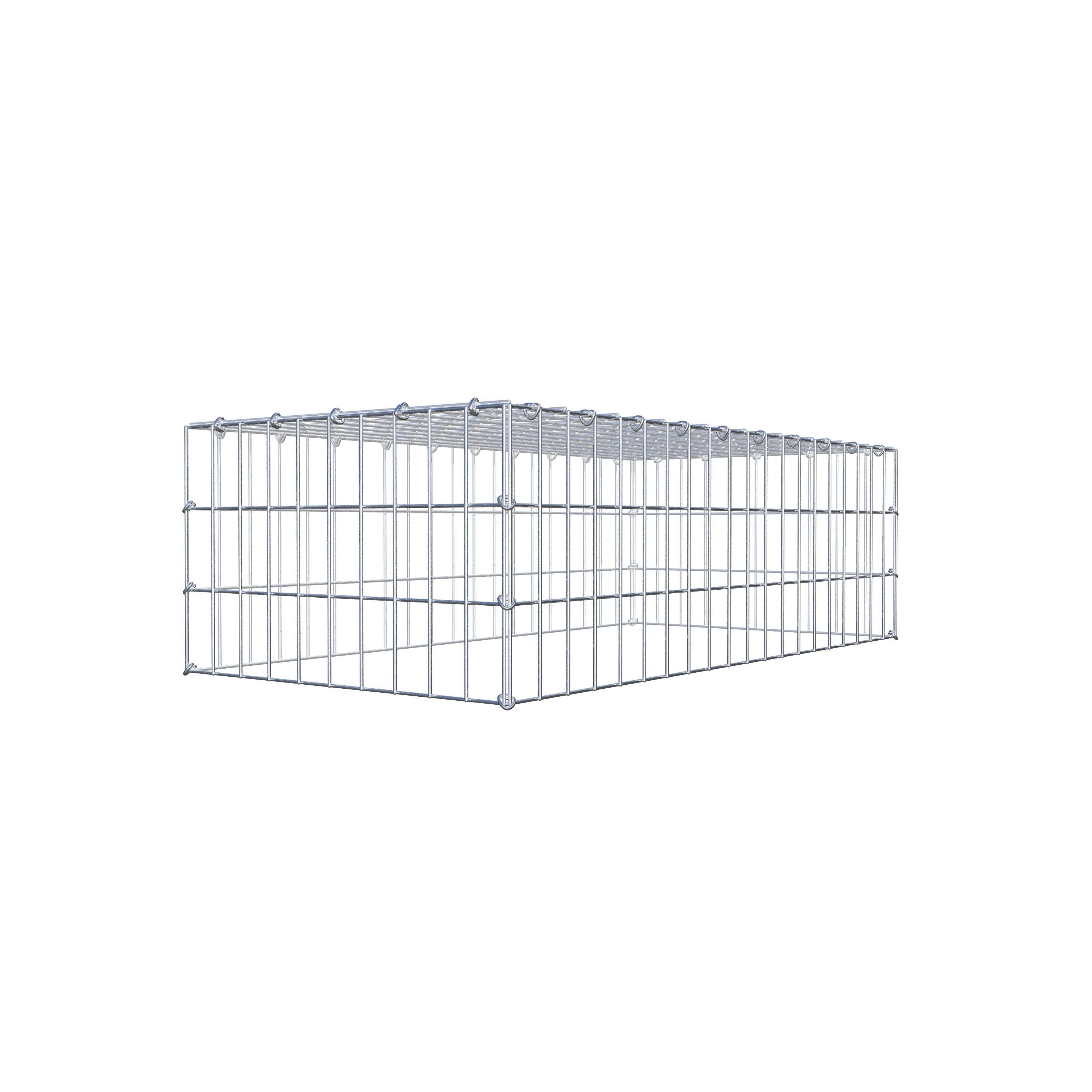 Type 3 oplegkorf 100 cm x 30 cm x 50 cm (L x H x D), maaswijdte 5 cm x 10 cm, C-ring