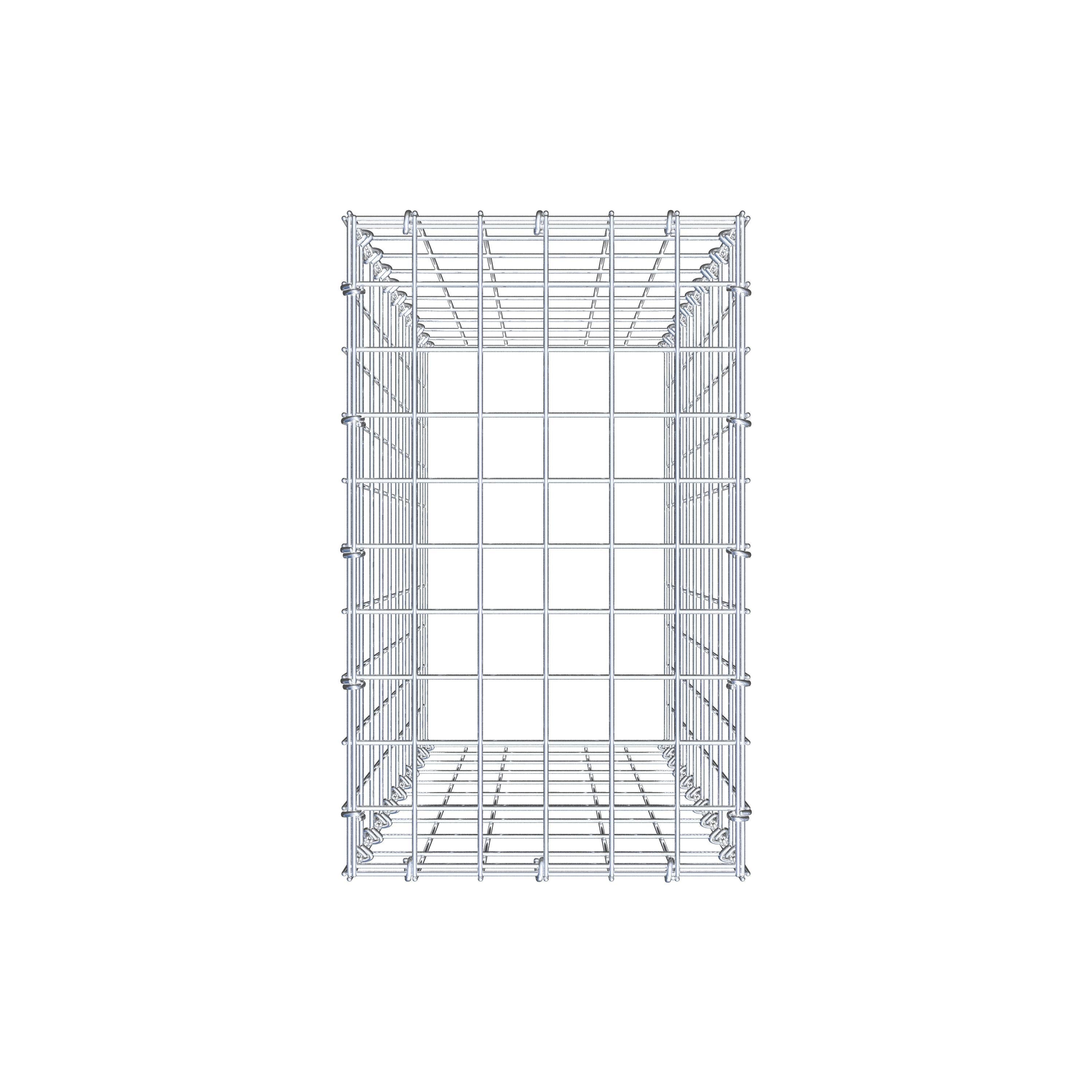 Type 3 oplegkorf 100 cm x 30 cm x 50 cm (L x H x D), maaswijdte 5 cm x 10 cm, C-ring