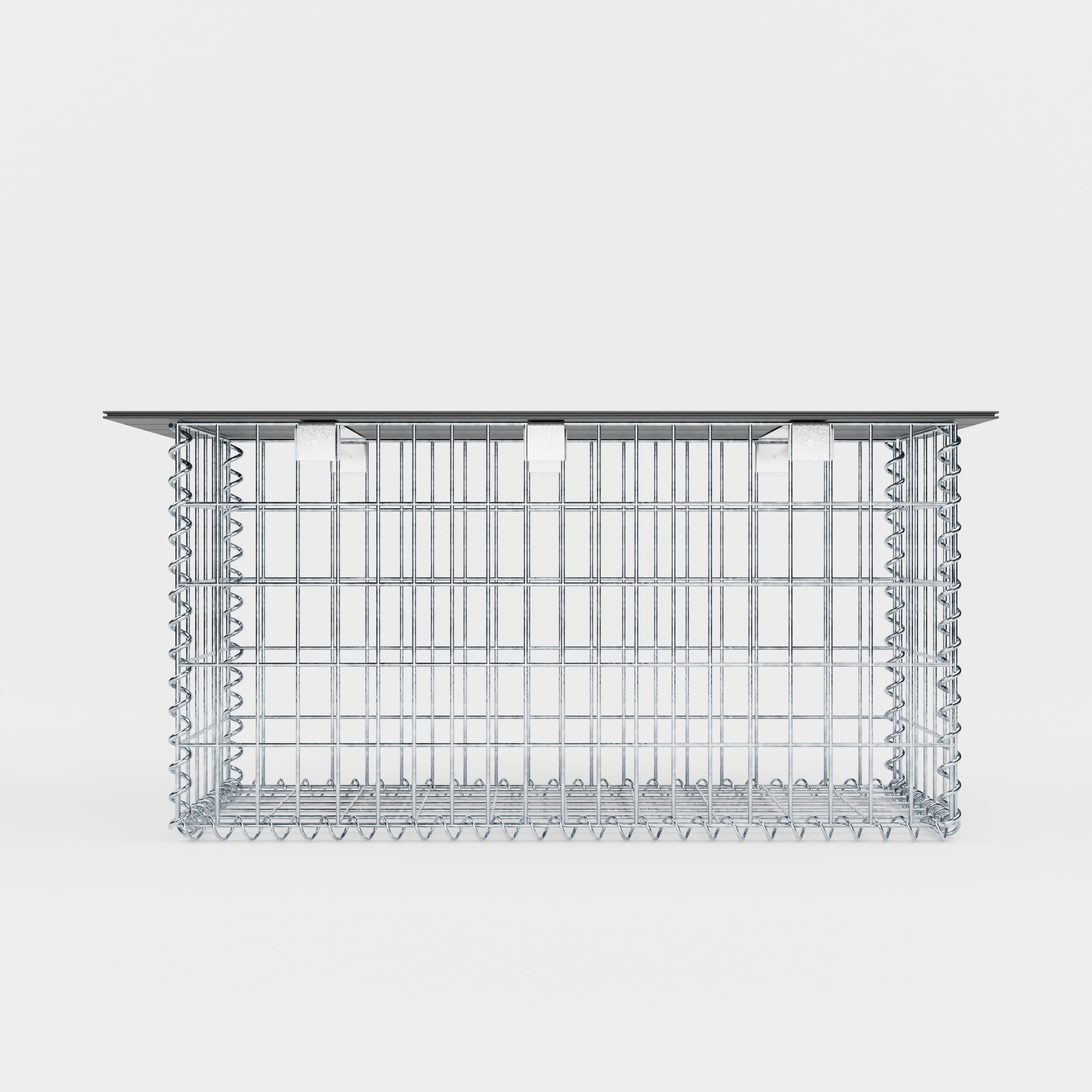 Trädgårdsbänk av gabionspiral 105 x 50 x 30 cm - MW 5 x 10 cm, med återvunnen topp i antracit