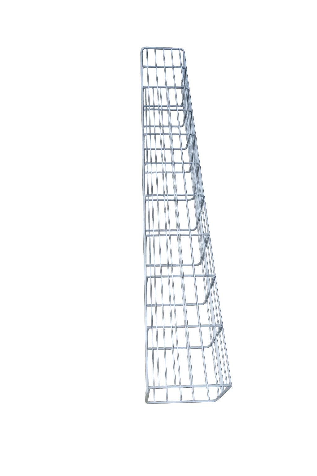 Rechthoekige thermisch verzinkte schanskorfzuil, 27,3 cm x 27,3 cm, 200 cm hoog, MW 5 cm x 20 cm, draad 8/6 mm