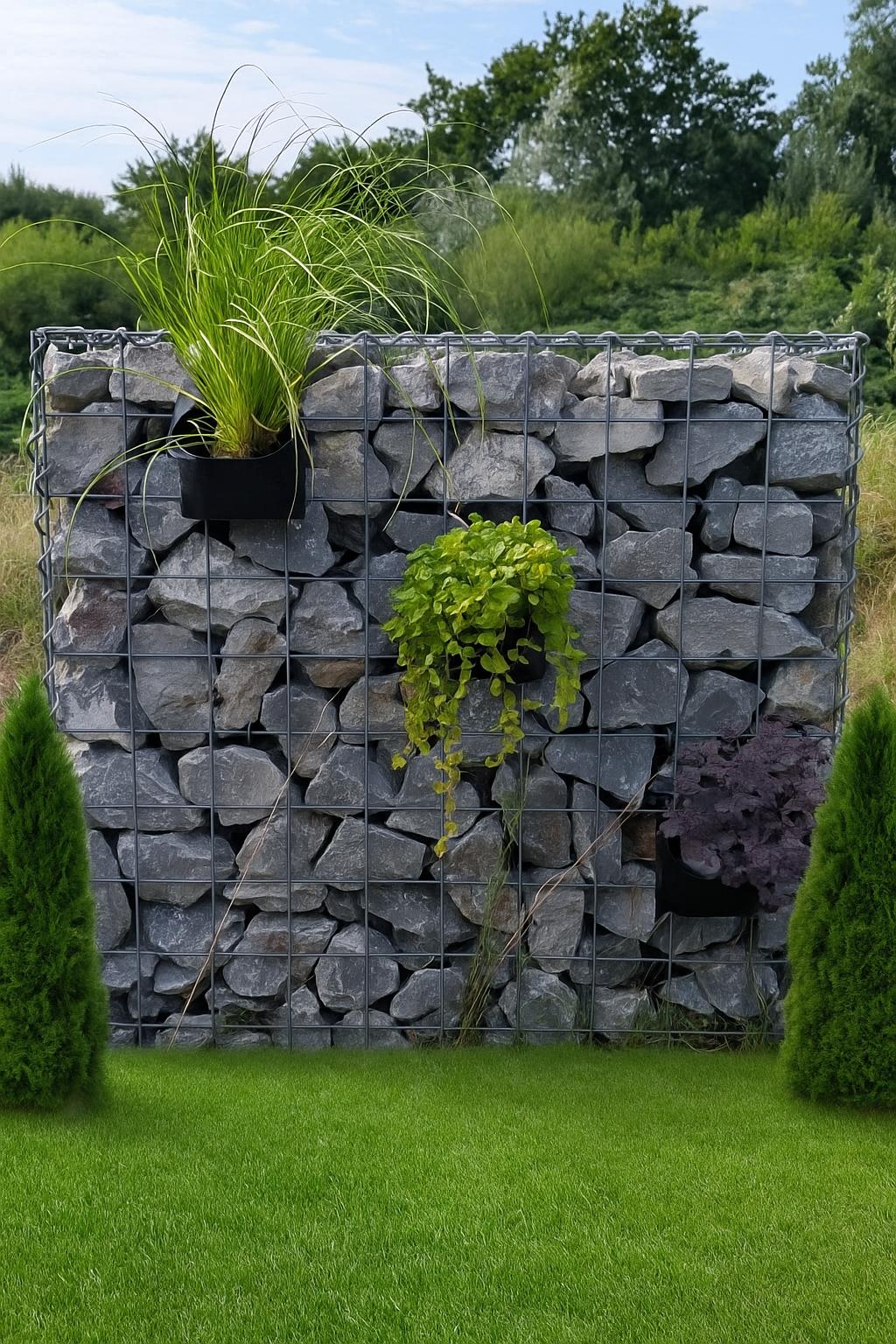 Gabion hangpot voor bloemen en planten 15 cm x 15 cm x 15 cm (L x H x D)