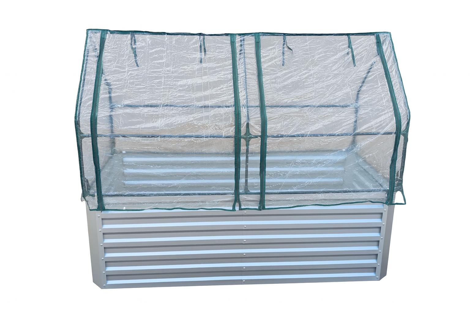 Letto rialzato in lamiera zincata con piano - Dimensioni senza piano: 184 x 60 x 90 cm (L x H x P, dimensioni della pianta)