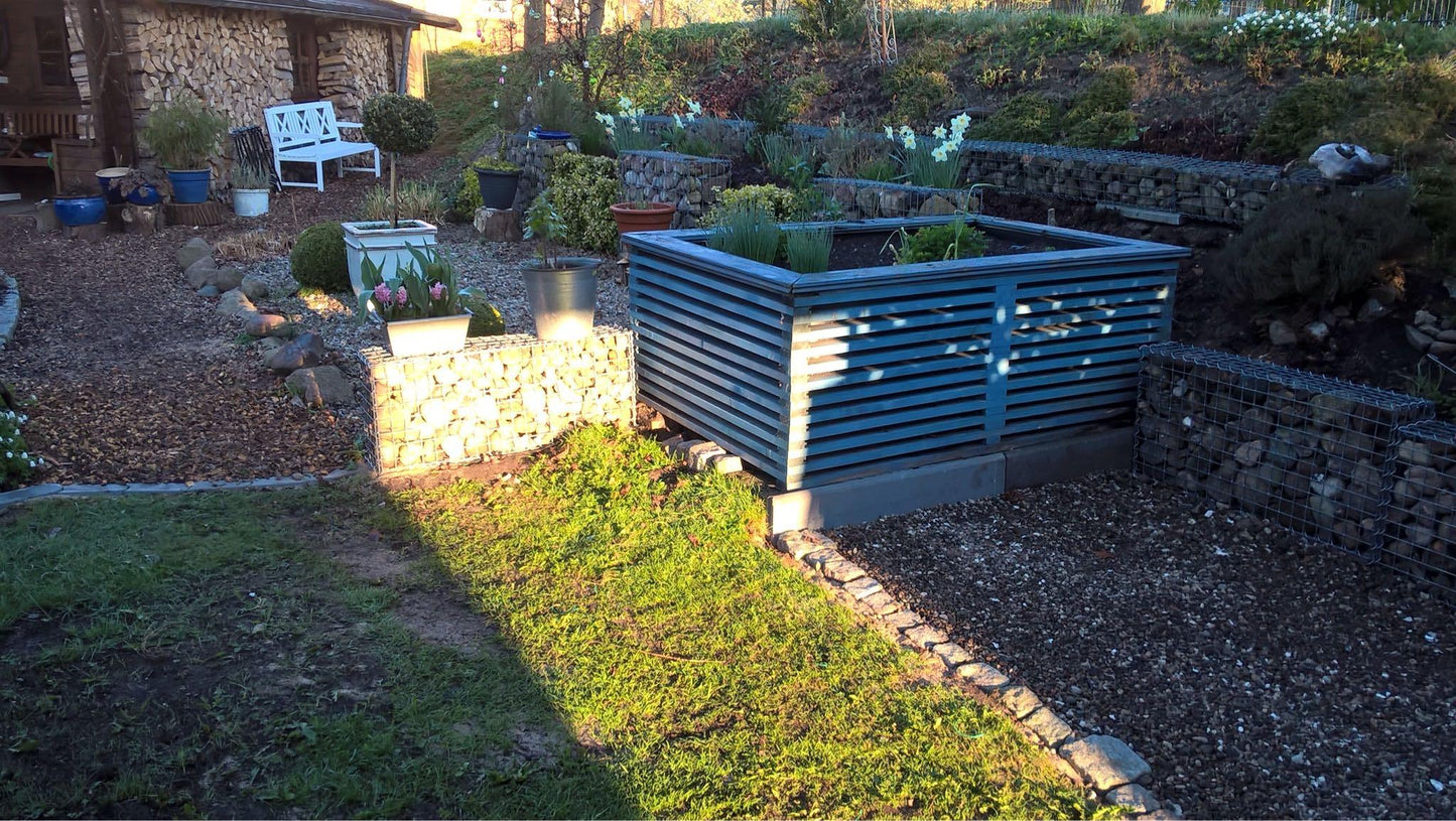 Lot de 2 gabions 100 cm x 50 cm x 20 cm (L x H x P), mailles 5 x 5 cm, spirale