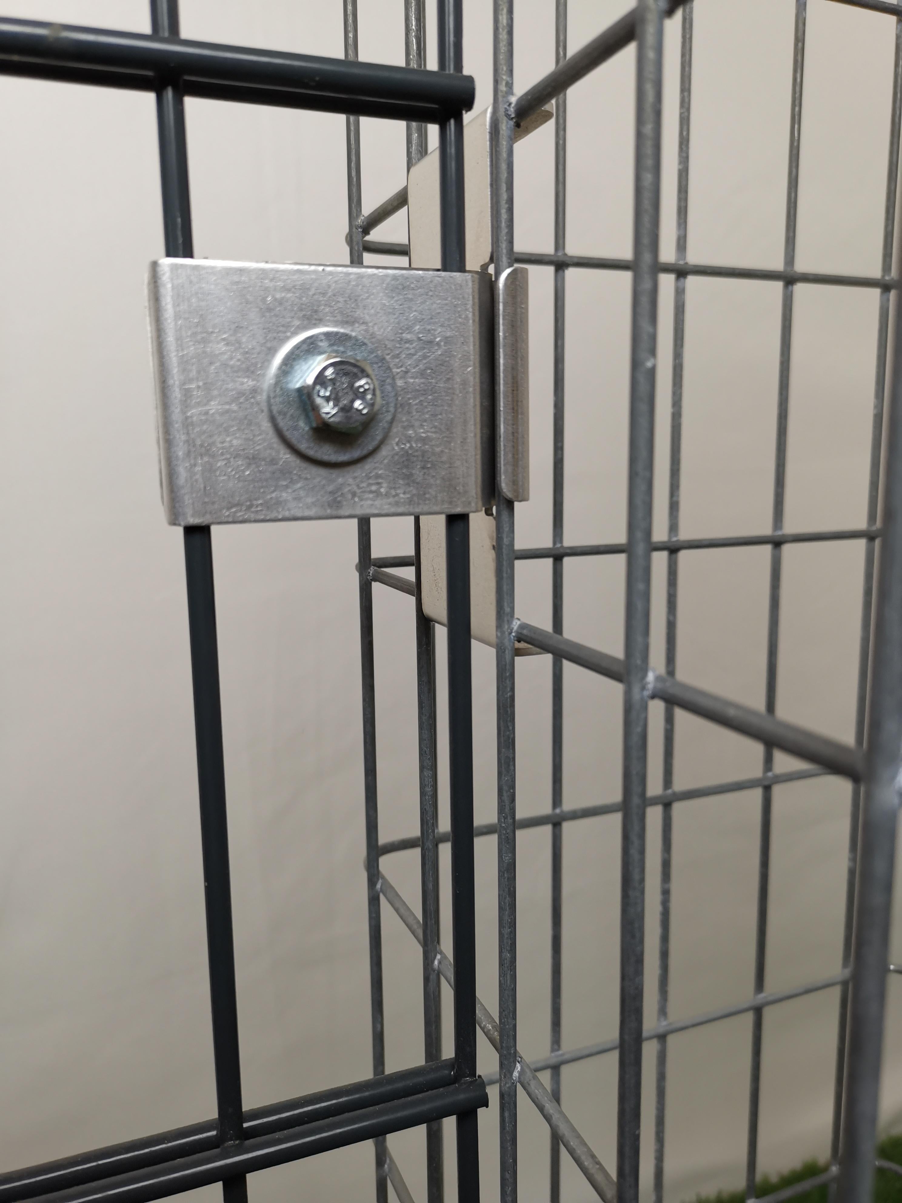 Abrazadera con soporte de valla 5 x 10 cm para tela metálica doble, aluminio