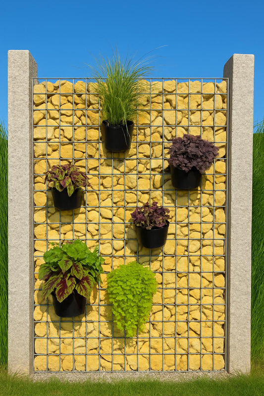 Pot suspendu en gabion pour fleurs et plantes 15 cm x 15 cm x 15 cm (L x H x P)