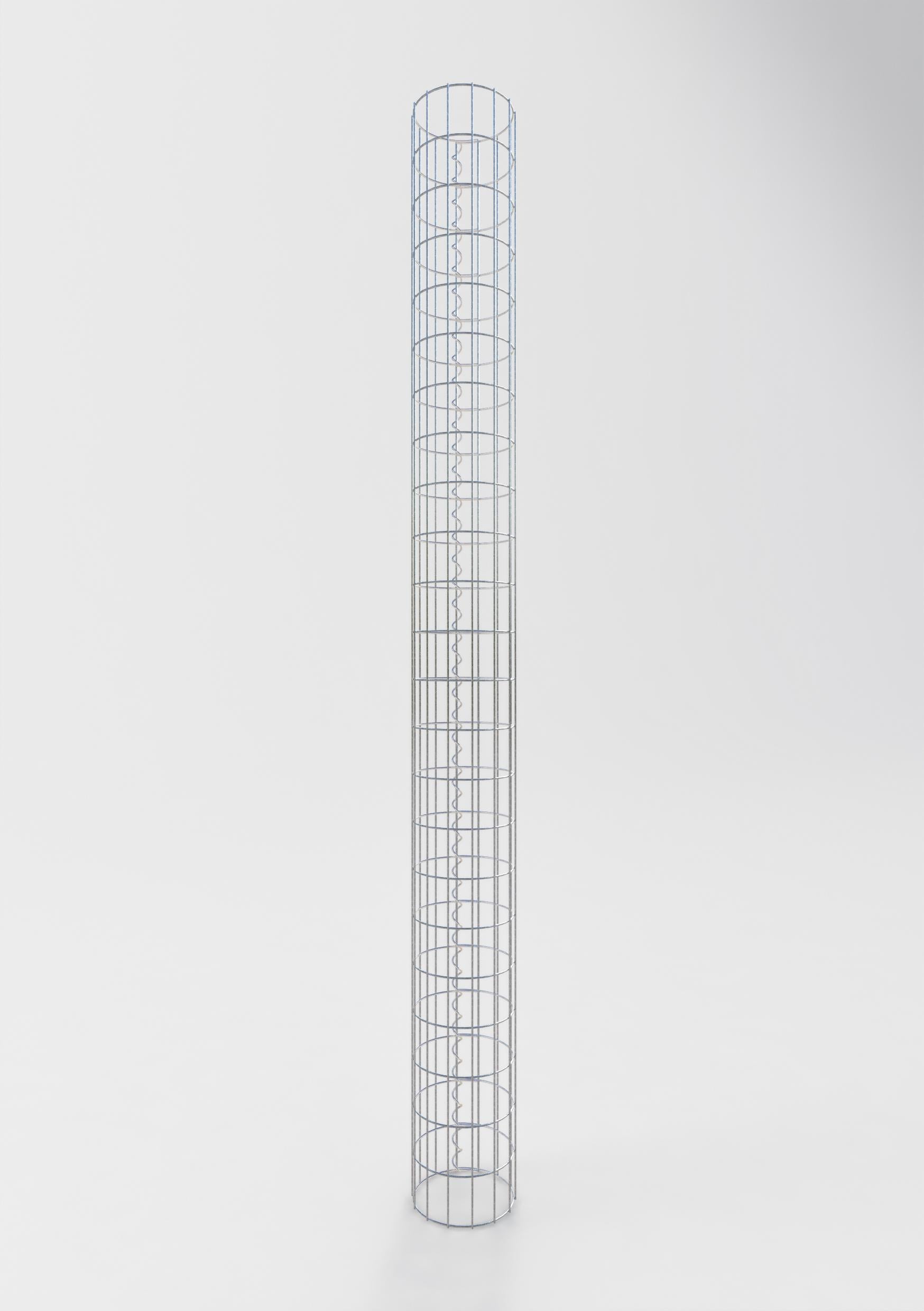 Colonne de gabion ronde 22 cm de diamètre, 230 cm de hauteur, maille 5 cm x 10 cm