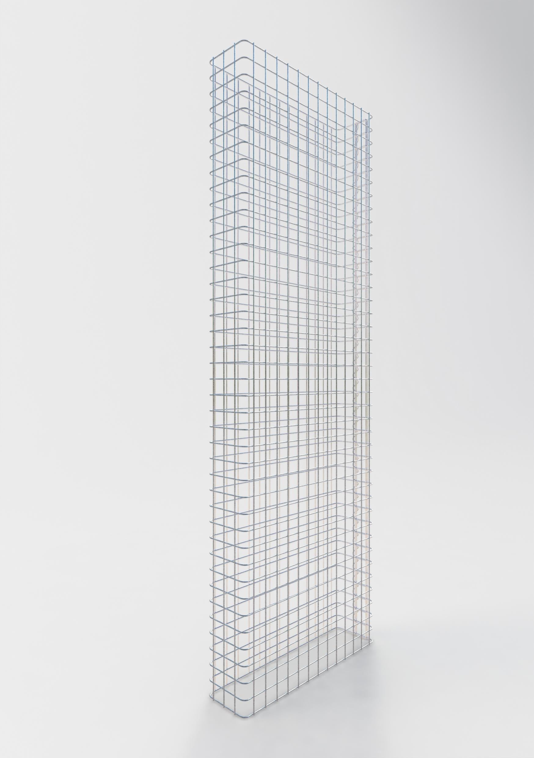 Comprimento da cerca de gabião 67 cm, altura 180 cm, profundidade 17 cm, tamanho da malha 5 x 5 cm