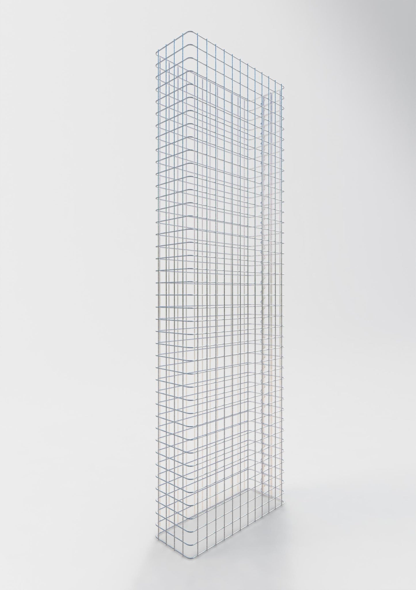 Comprimento da cerca de gabião 62 cm, altura 180 cm, profundidade 22 cm, tamanho da malha 5 x 5 cm