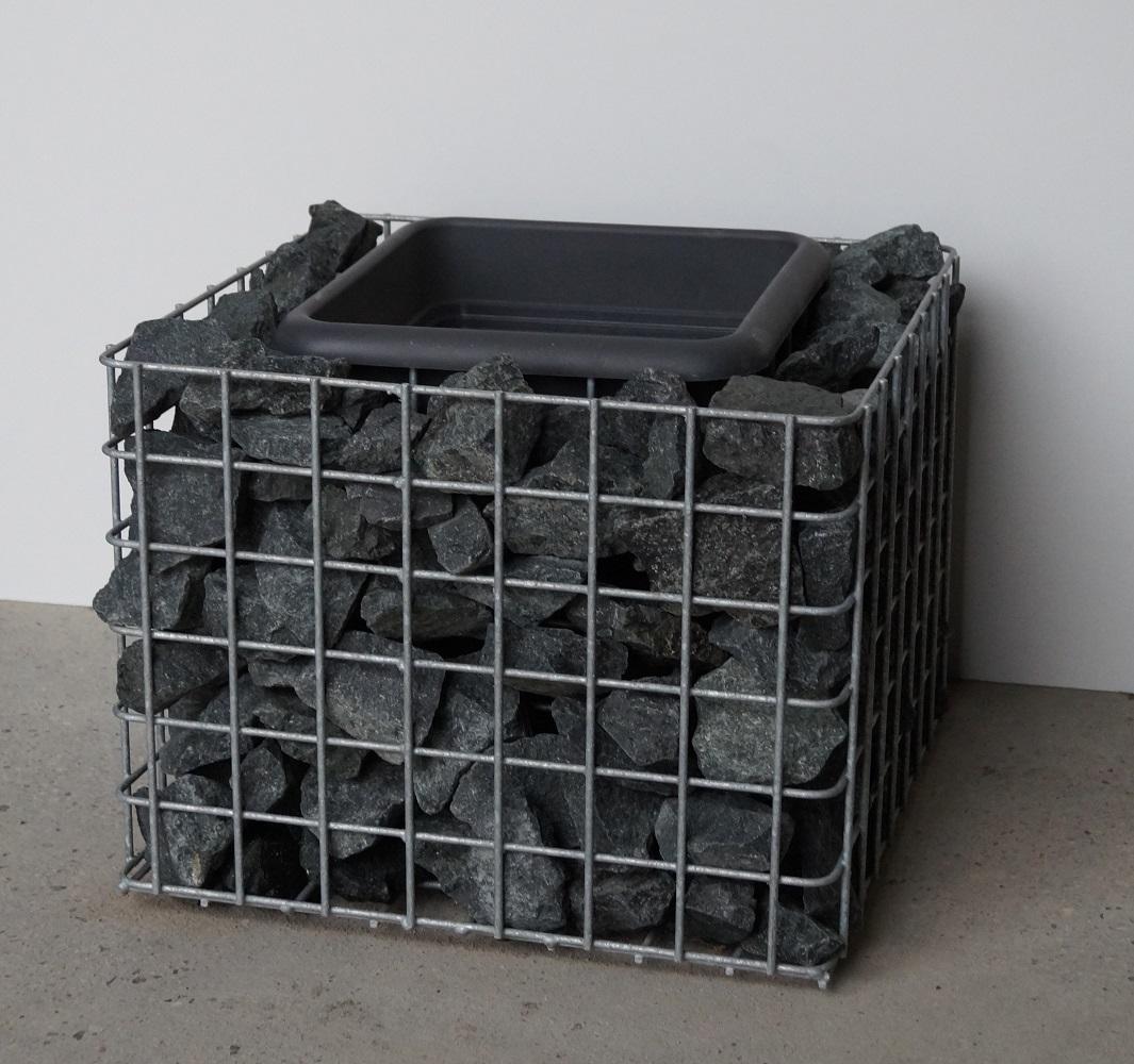 Colonne de fleurs hauteur 32 cm surface de base 42 x 42 cm MW 5 x 5 cm, galvanisé à chaud, pot inclus