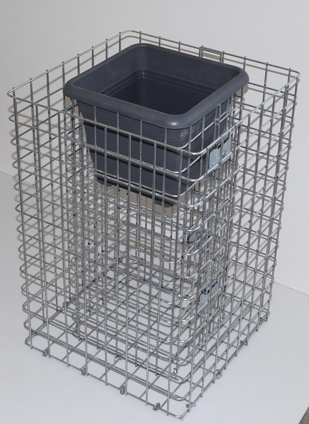 Colonne de fleurs hauteur 60 cm surface de base 42 x 42 cm MW 5 x 5 cm, galvanisé y compris pot