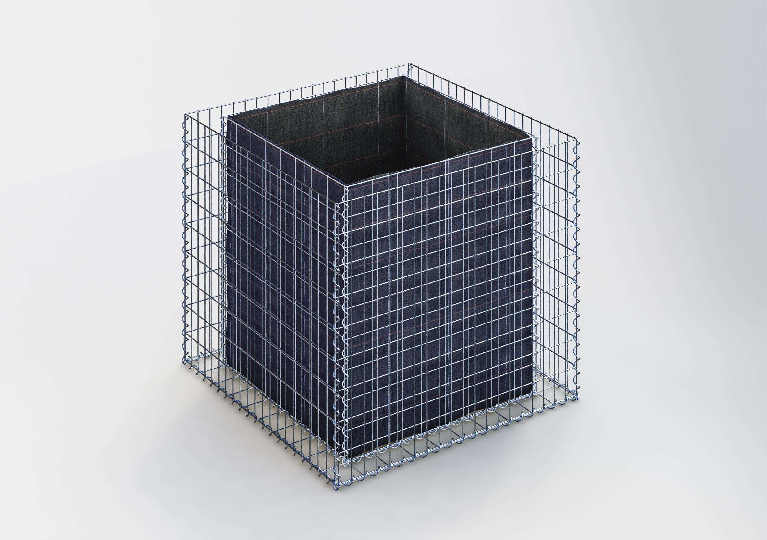 Letto rialzato rettangolare 100 cm x 90 cm x 100 cm (L x H x P), dimensione rete 5 x 10 cm, spessore parete 10 cm