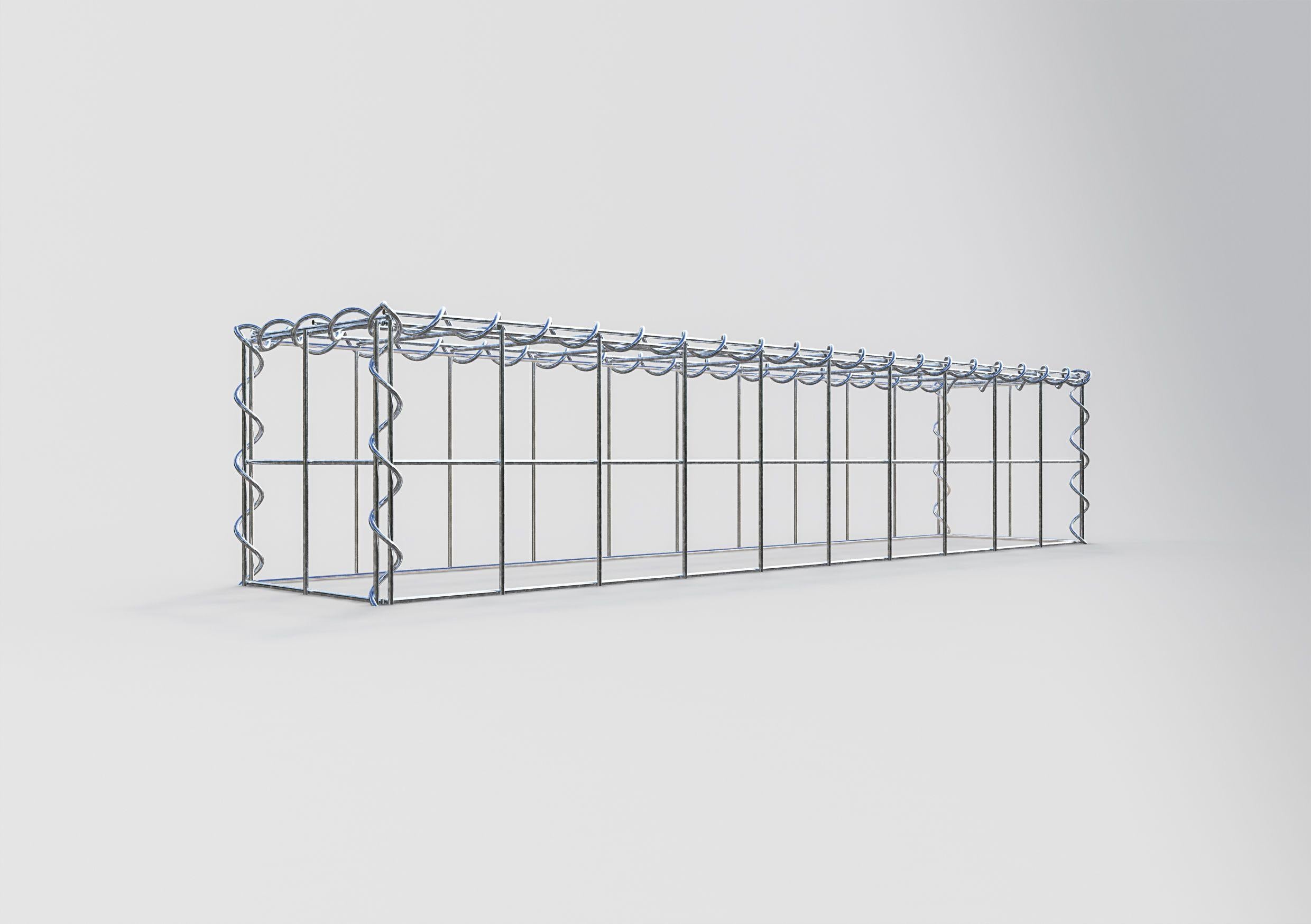 Gavión complementario tipo 3 100 cm x 20 cm x 20 cm (L x A x P), malla 10 cm x 10 cm, espiral