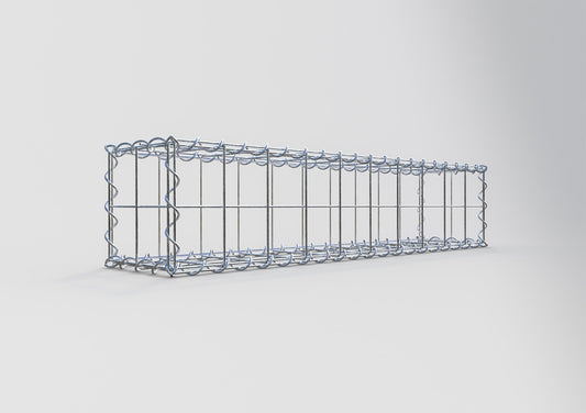 Gavión 100 cm x 20 cm x 20 cm (largo x alto x profundidad), tamaño de malla 10 cm x 10 cm, espiral