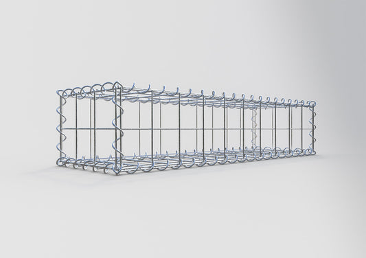 Gavión 100 cm x 20 cm x 30 cm (largo x alto x fondo), malla 10 cm x 10 cm, en espiral