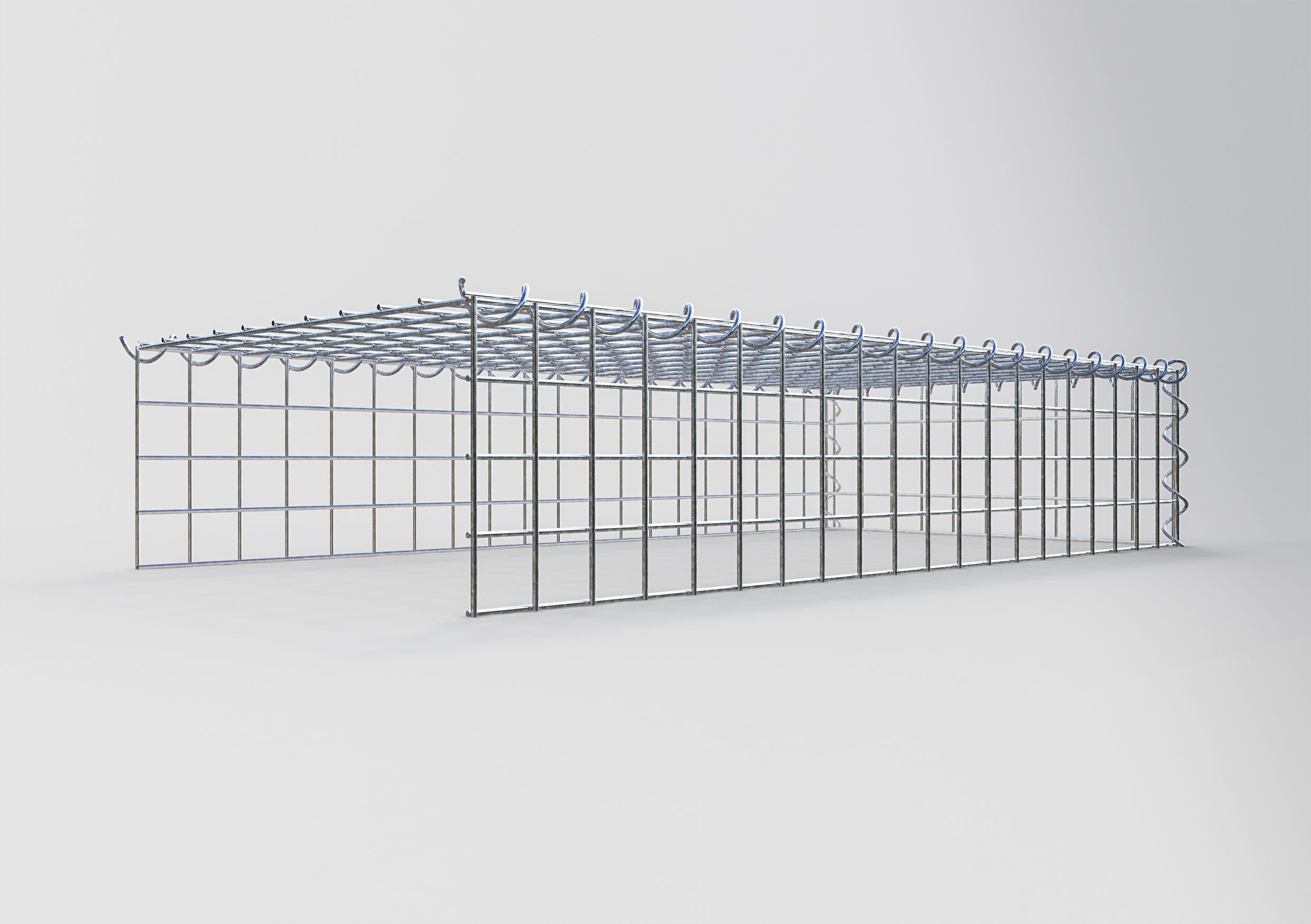 Gabion rapporté type 4 100 cm x 20 cm x 50 cm (L x H x P), mailles 5 cm x 5 cm, spirale