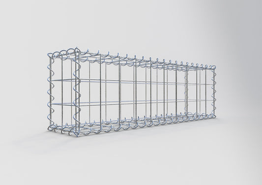 Schanskorf 100 cm x 30 cm x 20 cm (L x H x D), maaswijdte 10 cm x 10 cm, spiraalvormig