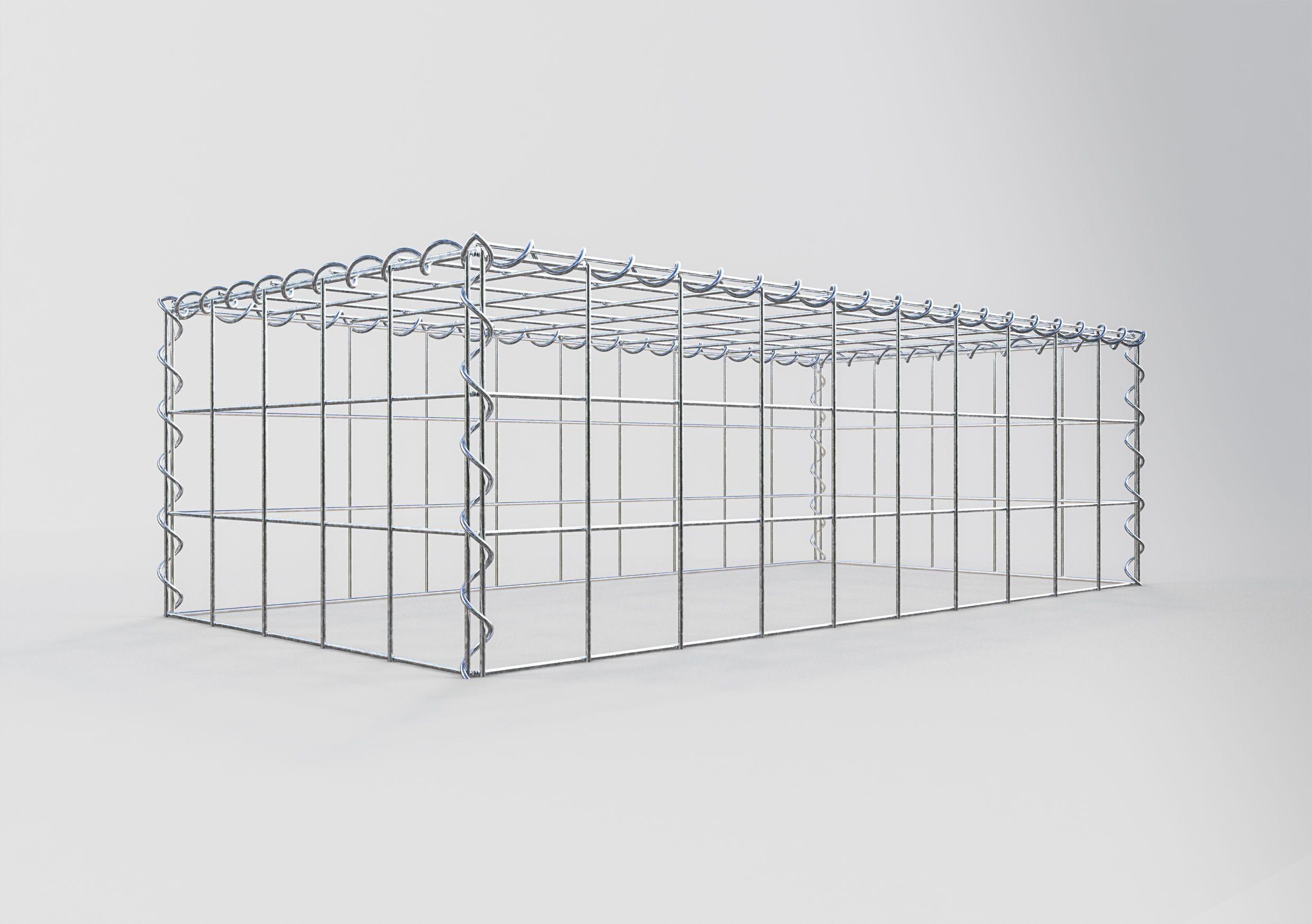 Gabion rapporté type 3 100 cm x 30 cm x 50 cm (L x H x P), mailles 10 cm x 10 cm, spirale