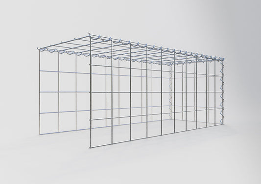 Add-on schanskorf type 4 100 cm x 40 cm x 40 cm (L x H x D), maaswijdte 10 cm x 10 cm, spiraal