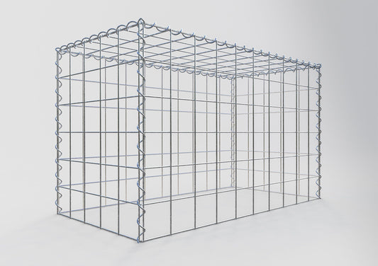 Gabião tipo 3 100 cm x 60 cm x 50 cm (C x A x P), malhagem 10 cm x 10 cm, espiral