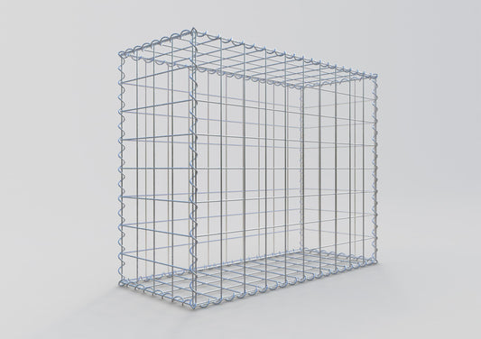 Schanskorf 100 cm x 80 cm x 40 cm (L x H x D), maaswijdte 10 cm x 10 cm, spiraalvormig