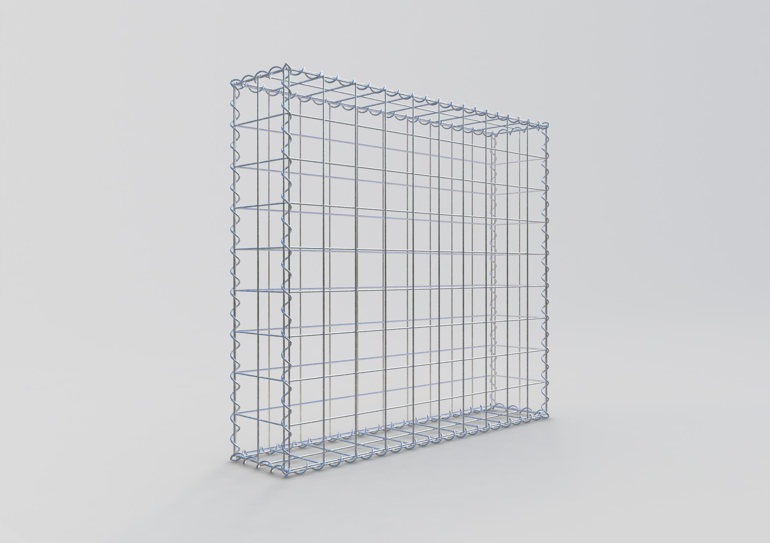 Gavión 100 cm x 90 cm x 20 cm (largo x alto x fondo), malla 10 cm x 10 cm, en espiral