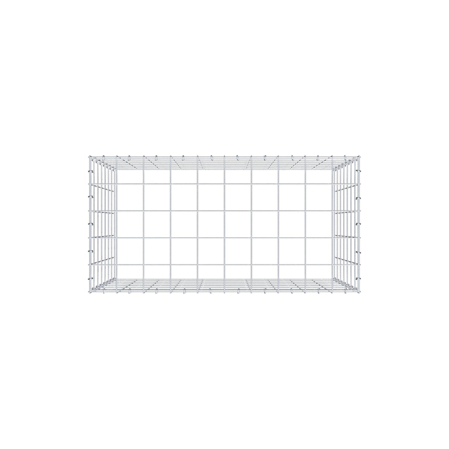 Type 3 oplegkorf 100 cm x 70 cm x 50 cm (L x H x D), maaswijdte 10 cm x 10 cm, C-ring