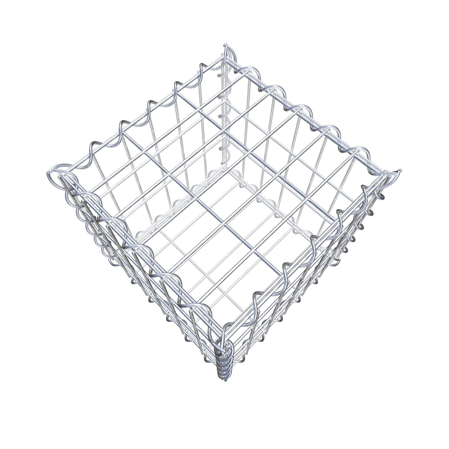 Gabion 30 cm x 30 cm x 30 cm (L x H x D), maskestørrelse 5 cm x 10 cm, spiral