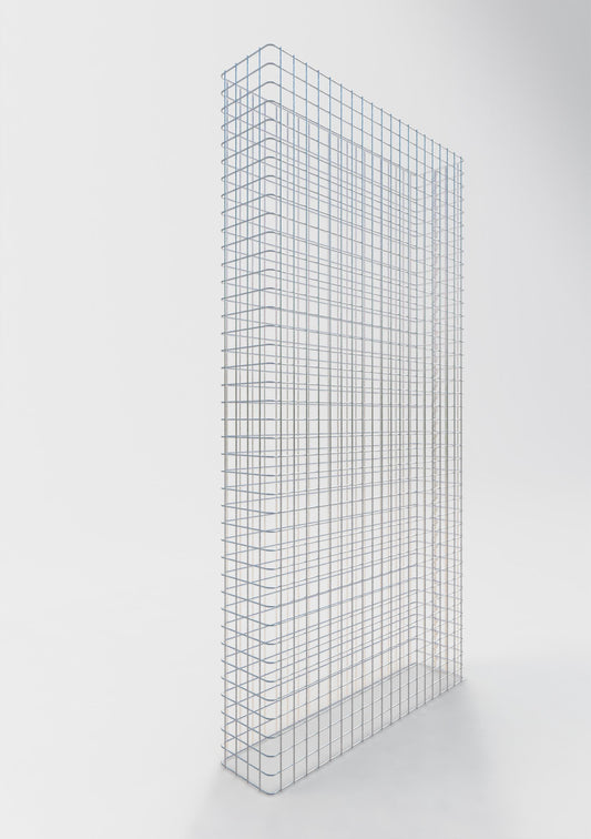 Comprimento da cerca de gabião 102 cm, altura 180 cm, profundidade 22 cm, tamanho da malha 5 x 5 cm