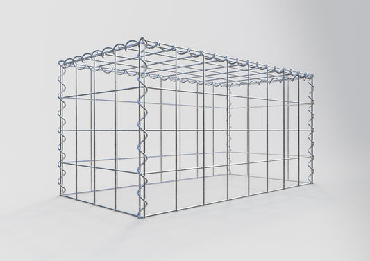 Gabion rapporté type 3 80 cm x 40 cm x 40 cm (L x H x P), mailles 10 cm x 10 cm, spirale