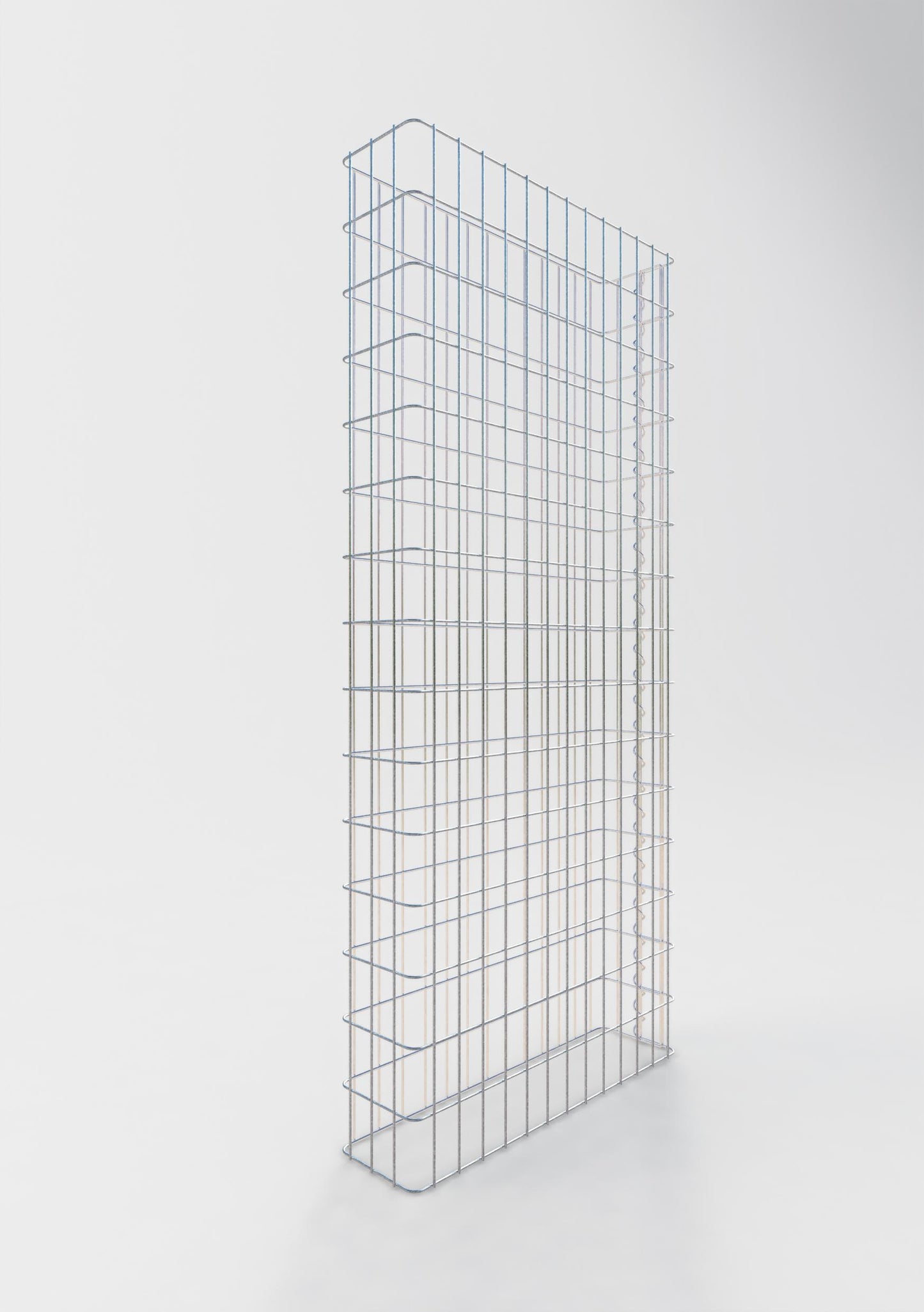 Gabion hegn længde 67 cm, højde 160 cm, dybde 17 cm, maskestørrelse 5 x 10 cm
