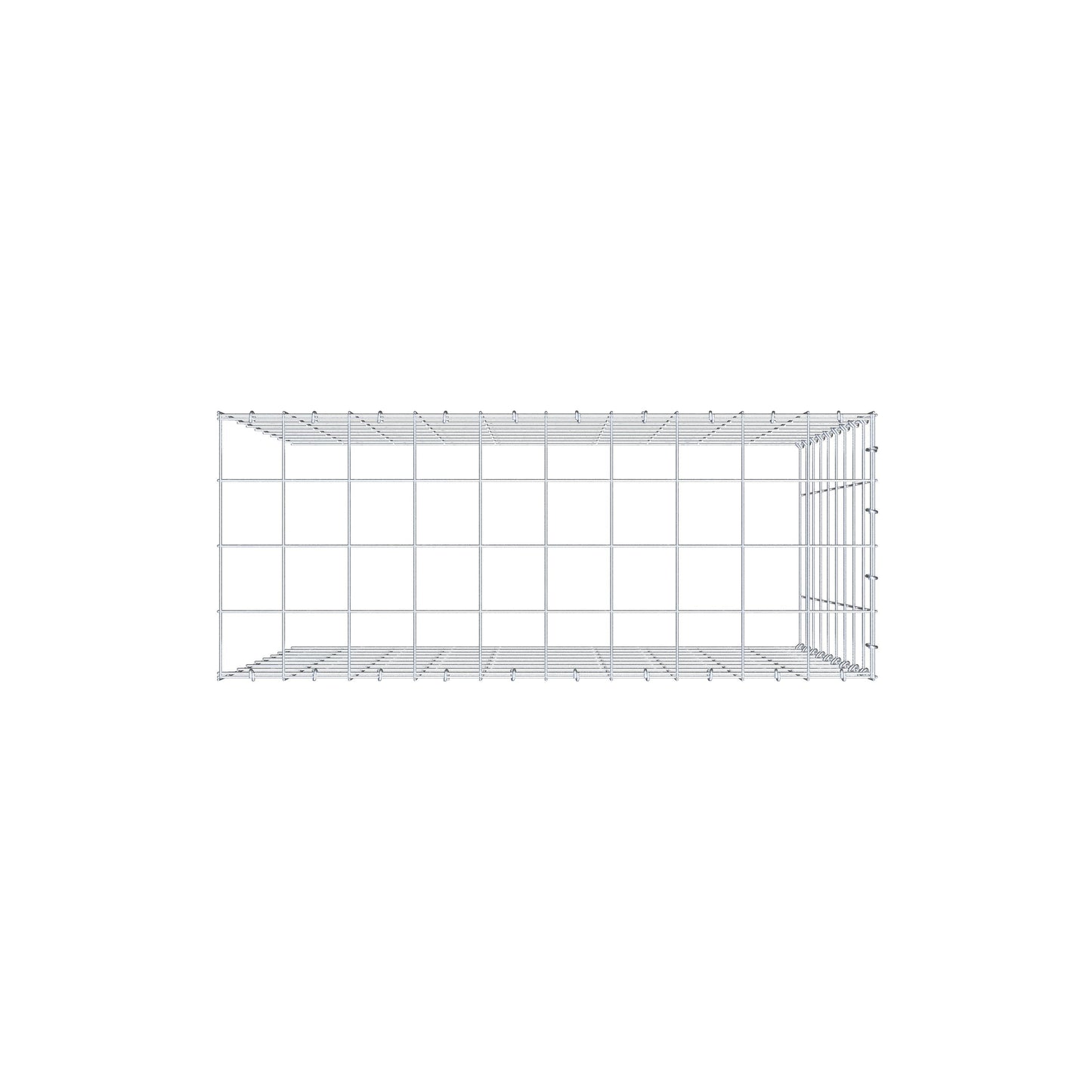 Mounted gabion type 4 100 cm x 90 cm x 40 cm (L x H x D), mesh size 10 cm x 10 cm, C-ring