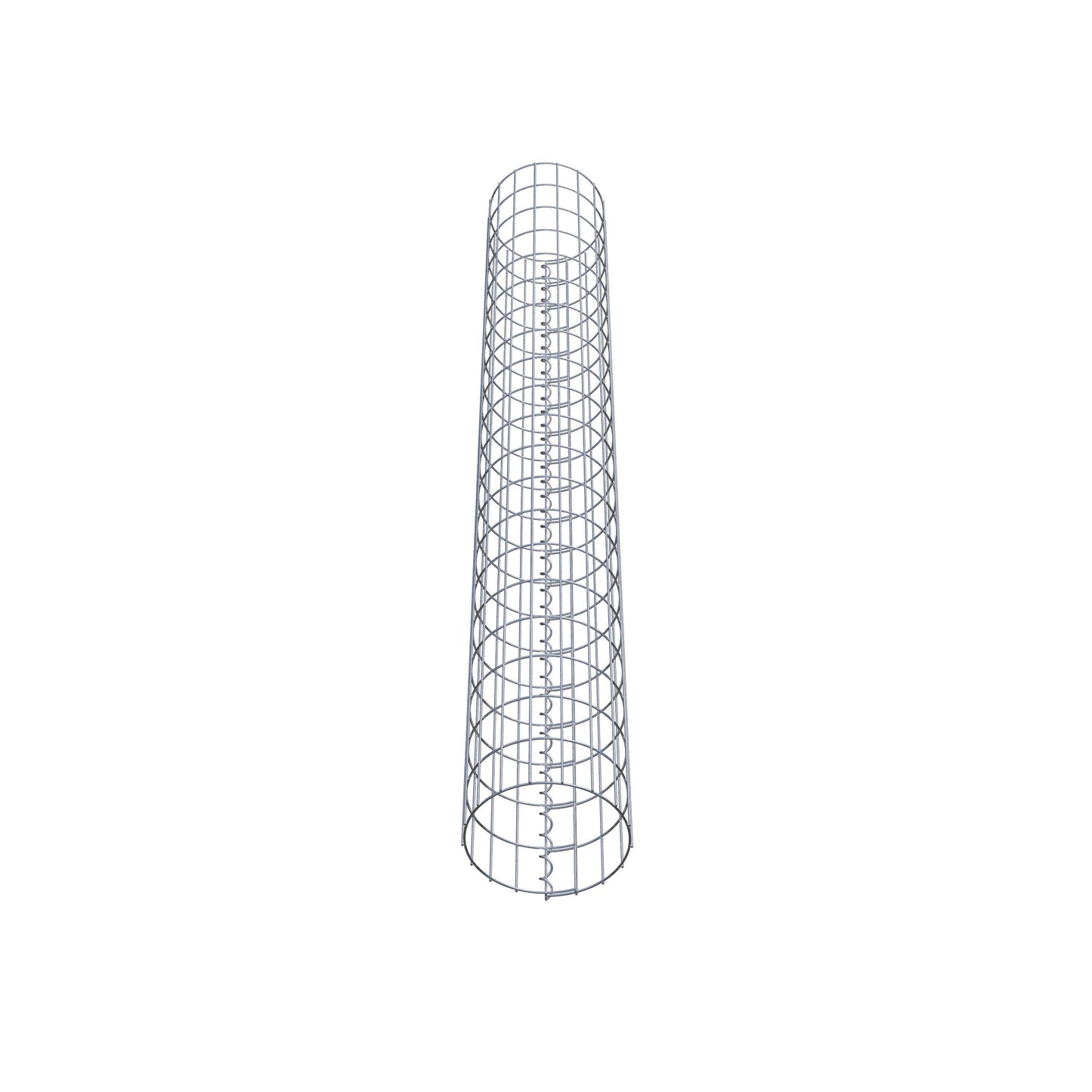 Schanskorfzuil rond 27 cm diameter, 200 cm hoogte, maaswijdte 5 cm x 10 cm