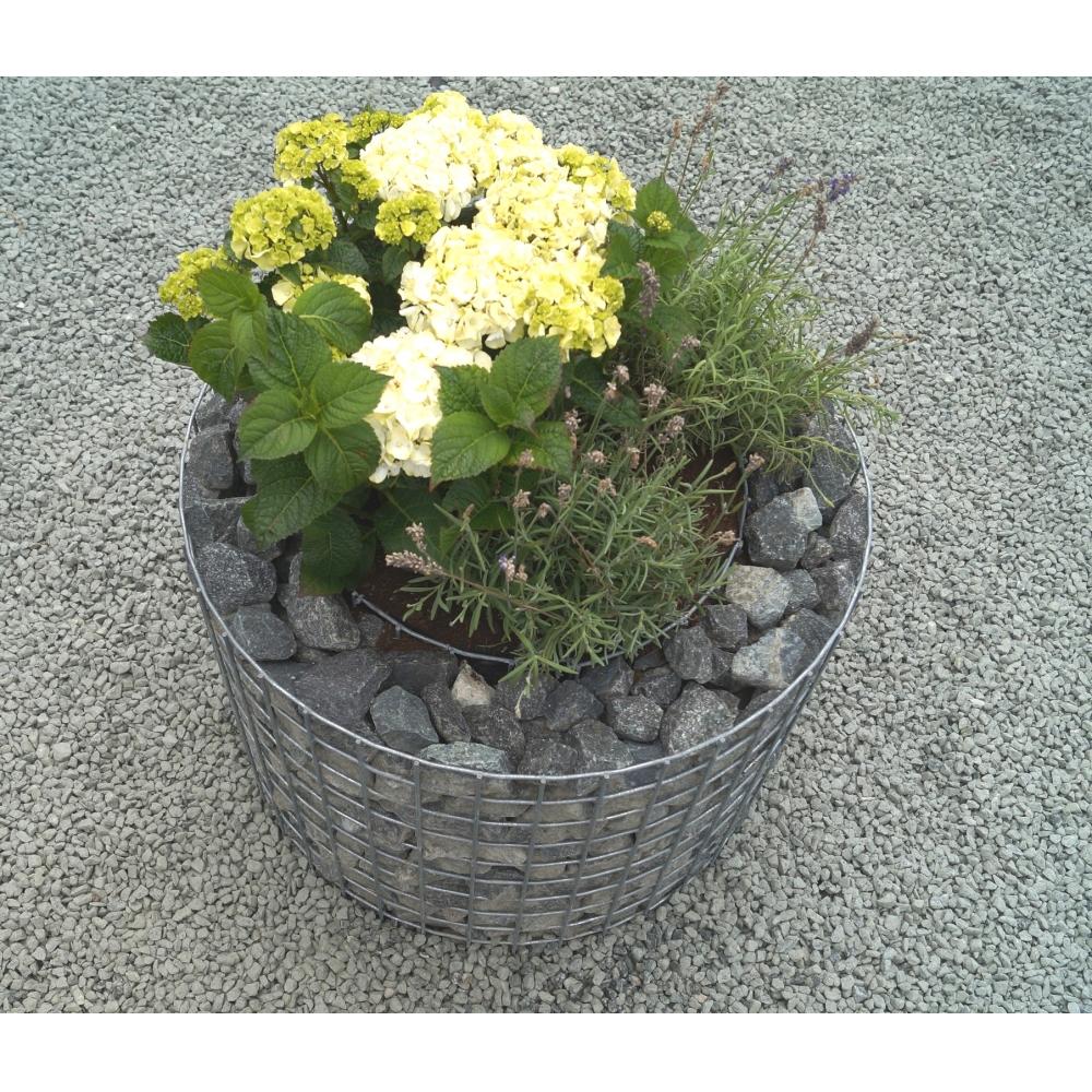 Rond verhoogd bed, buitendiameter 62 cm, hoogte 50 cm, maaswijdte 5 x 5 cm, wanddikte 10 cm