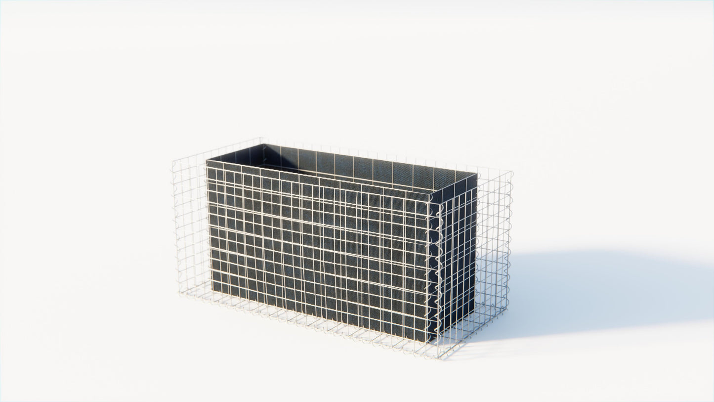 Raised bed square 130 cm x 60 cm x 60 cm (L x H x D), mesh size 5 x 10 cm, wall thickness 10 cm
