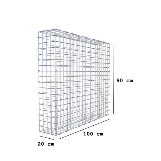 Gabione 100 cm x 90 cm x 20 cm (L x H x T), Maschenweite 5 x 5 cm, Spiralring