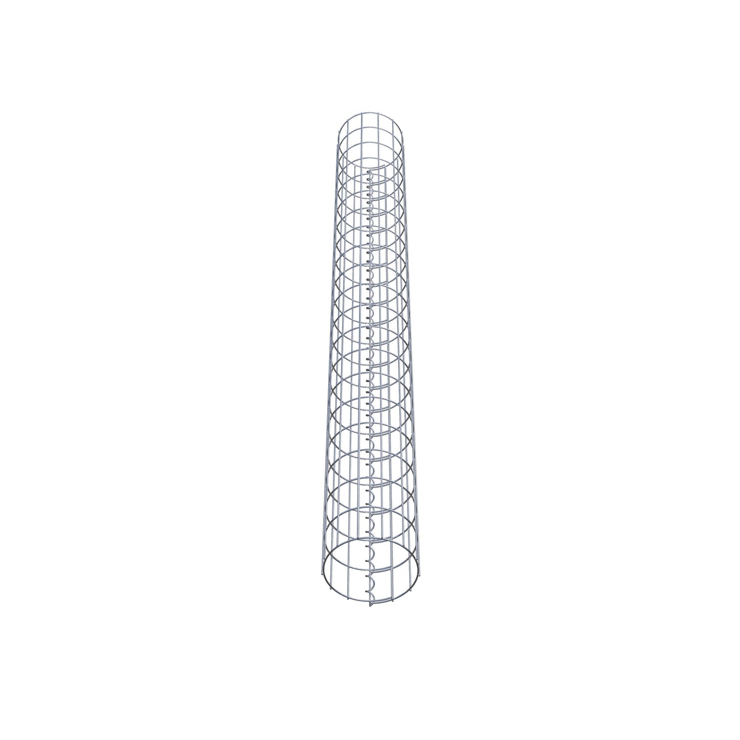 Coluna de gabião redonda, galvanizada a quente, 22 cm de diâmetro, 200 cm de altura, malha 5 cm x 10 cm