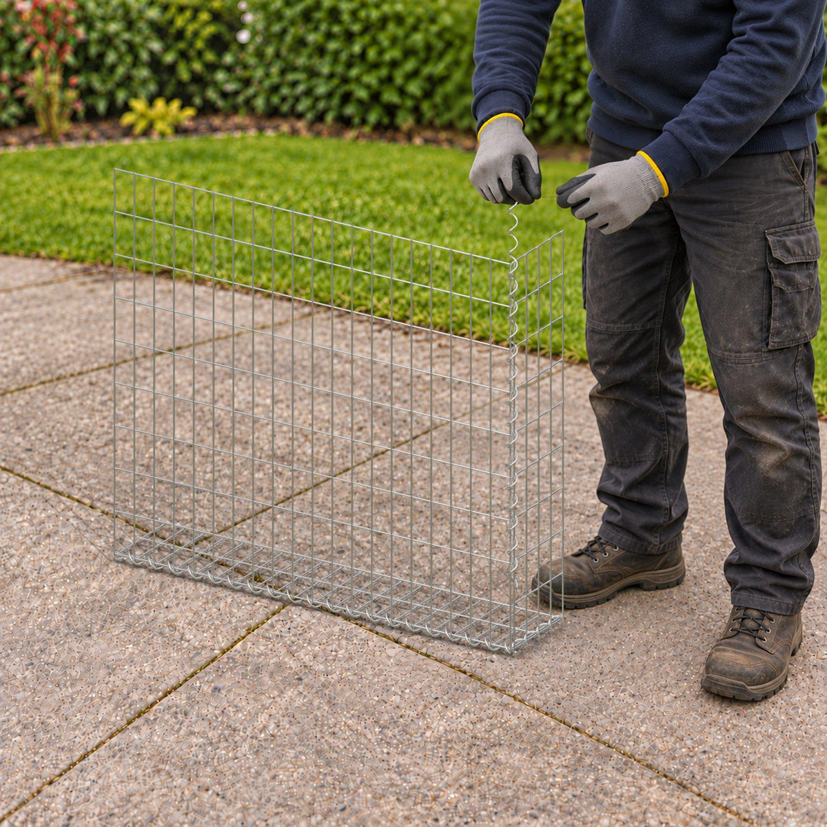 Gabion 100 cm x 90 cm x 20 cm (L x H x P), mailles 5 cm x 10 cm, spirale