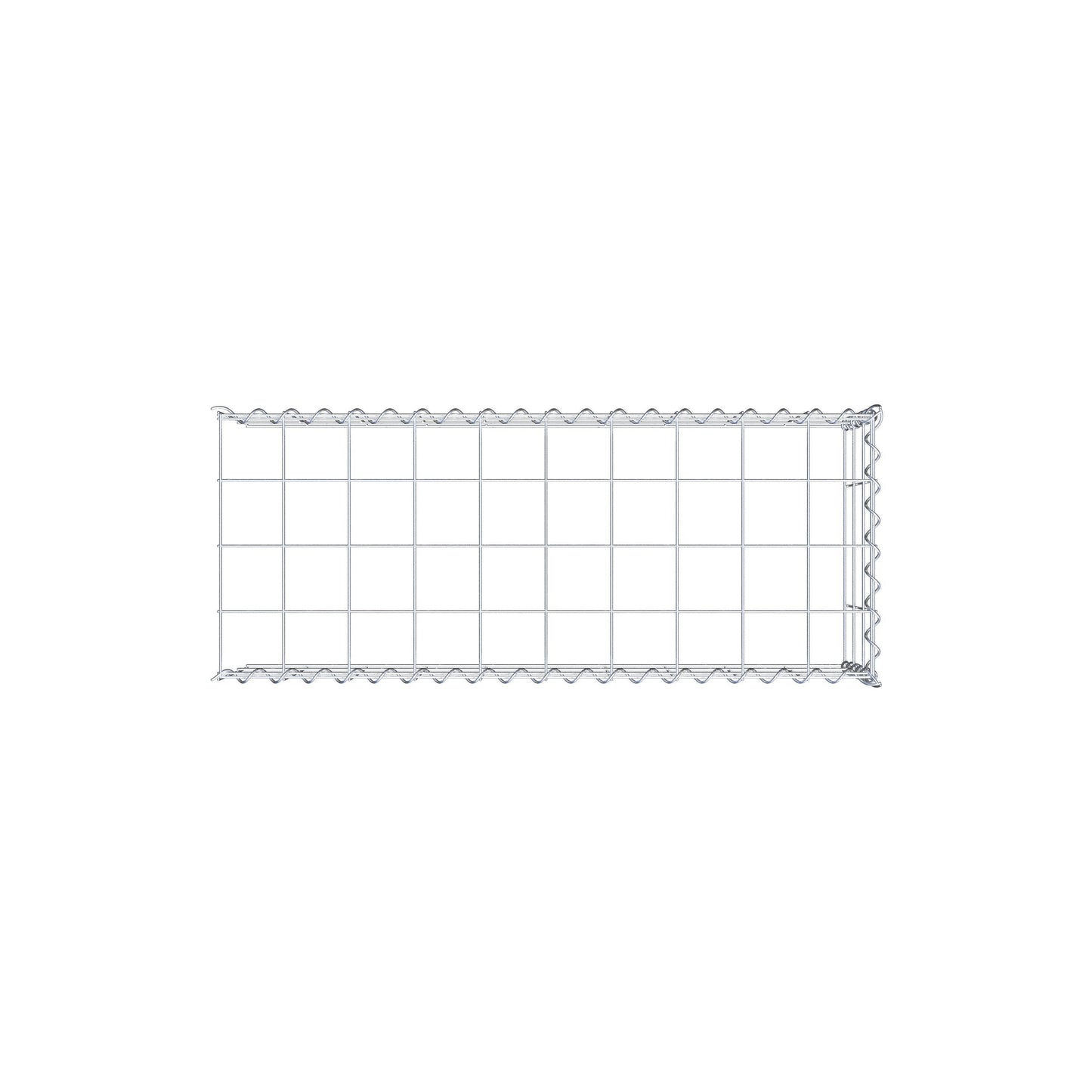 Opvokset gabion type 4 100 cm x 30 cm x 40 cm (L x H x D), maskestørrelse 10 cm x 10 cm, spiral