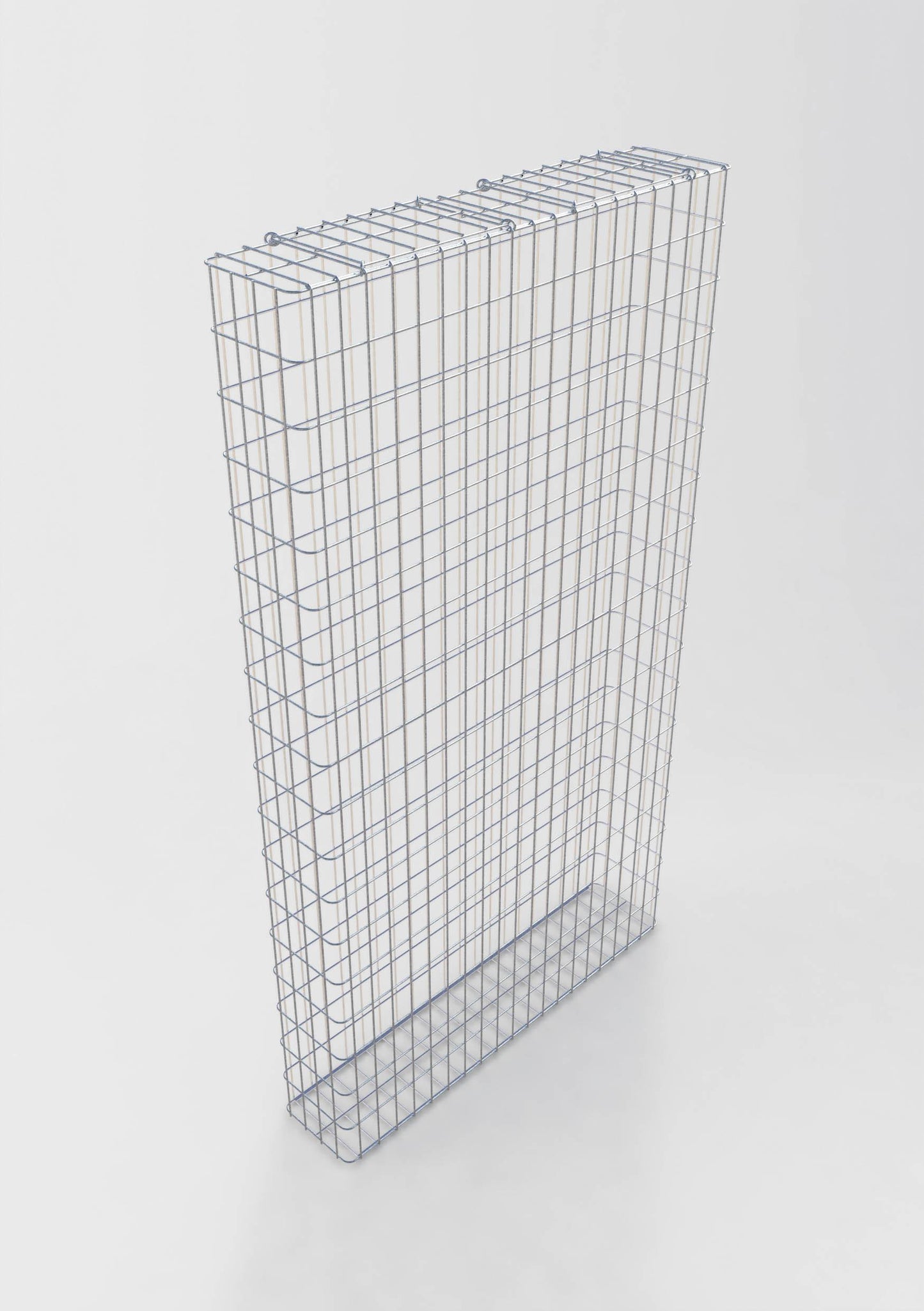 Gabião galvanizado a quente 102 cm x 182 cm x 22 cm, malhagem 5 cm x 10 cm, totalmente soldado