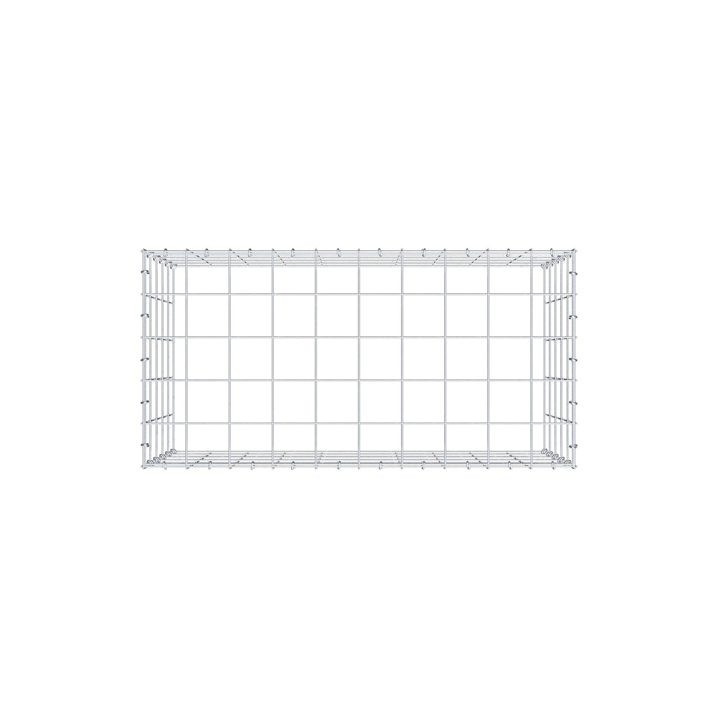 Mounted gabion type 3 100 cm x 50 cm x 50 cm (L x H x D), mesh size 10 cm x 10 cm, C-ring