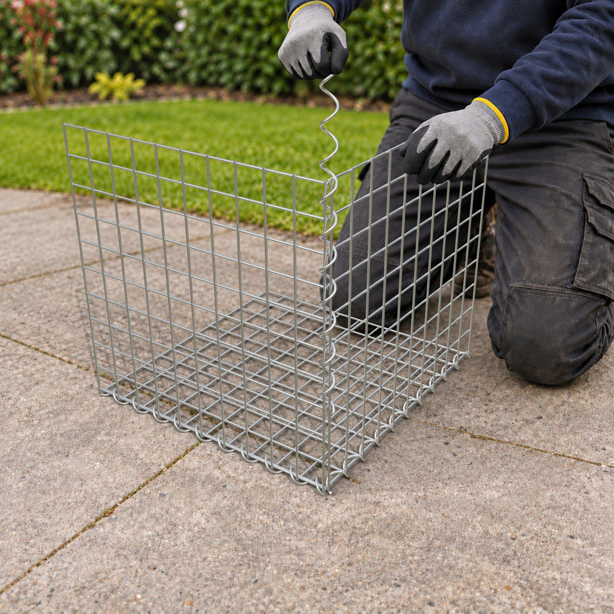 Gabion 50 cm x 50 cm x 50 cm (L x H x D), maskestørrelse 5 cm x 5 cm, spiral