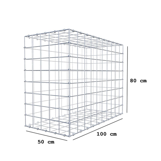 Gabione 100 cm x 80 cm x 50 cm (L x H x T), Maschenweite 10 x 10 cm, Spiralring