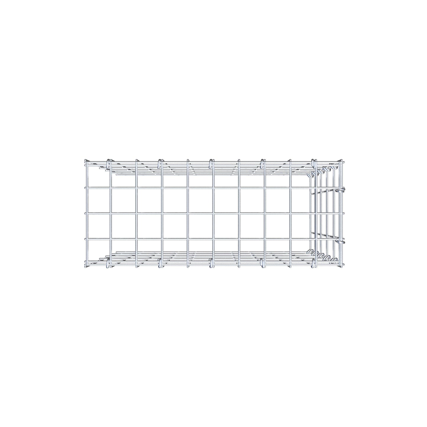 Monteret gabion type 4 50 cm x 50 cm x 20 cm (L x H x D), maskestørrelse 5 cm x 10 cm, C-ring